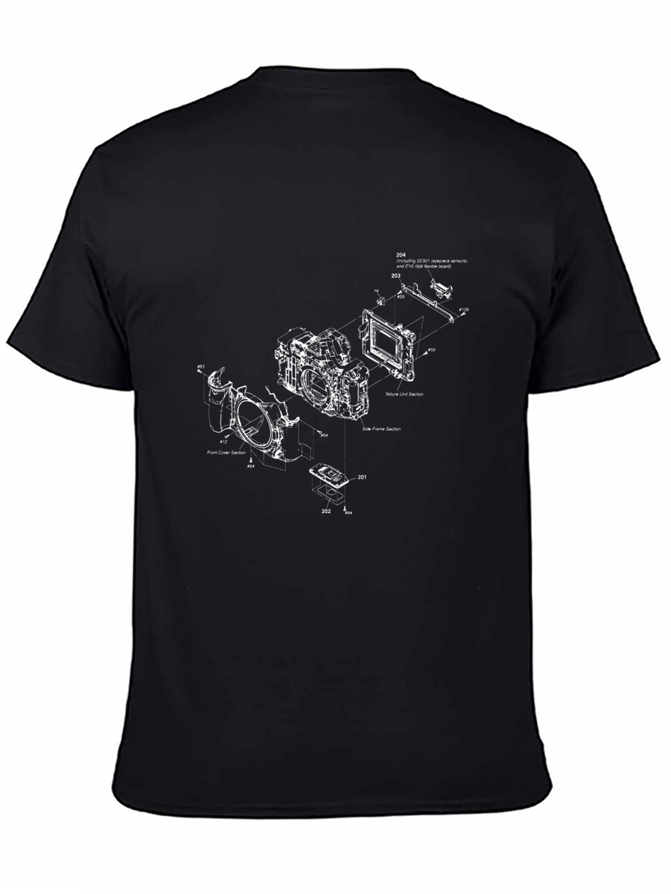 Camera Blueprint Graphic Tee - Black