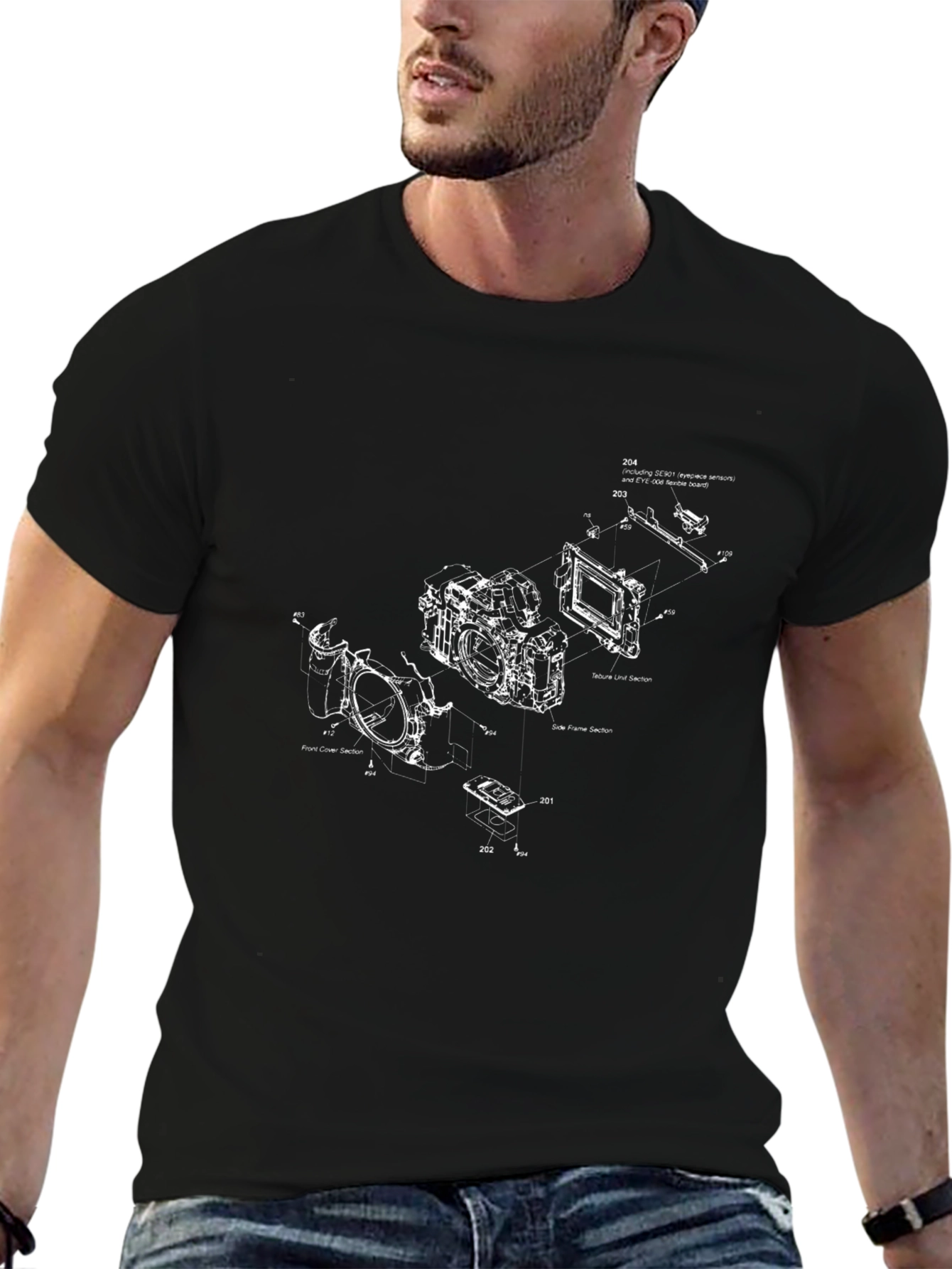Camera Blueprint Graphic Tee - Black
