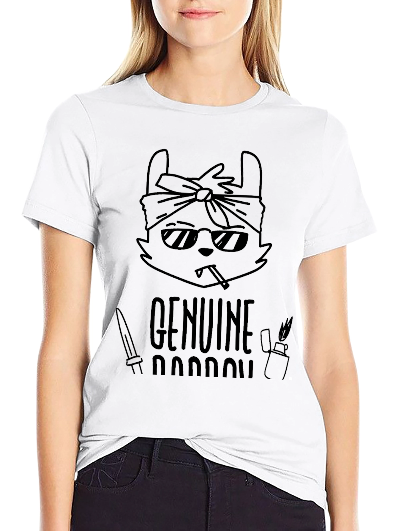 Genuine Hustle T-Shirt - Cool Cat Design