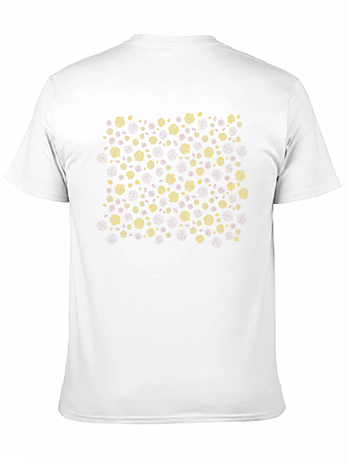 Black T-Shirt with Rose Print