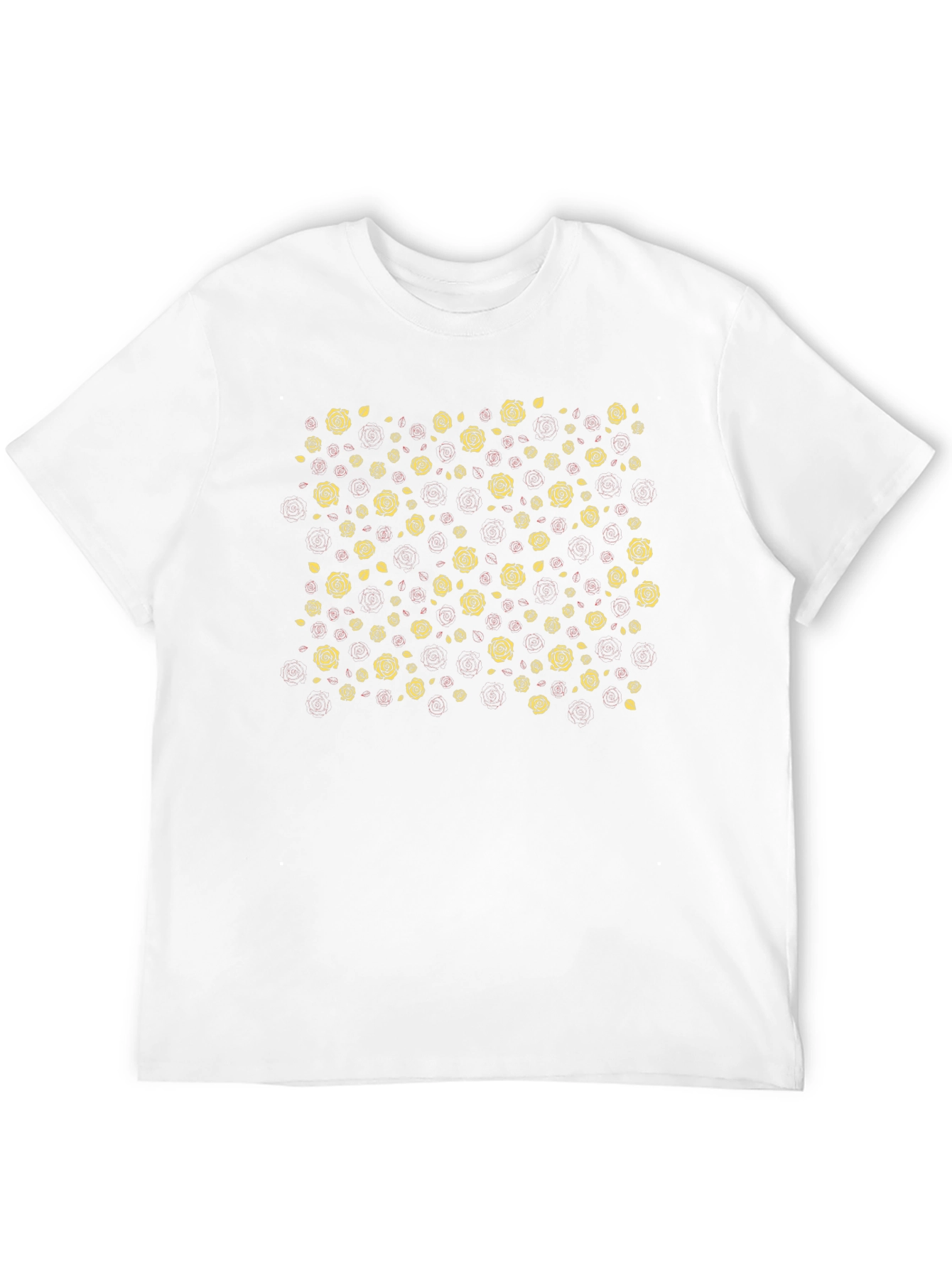 Black T-Shirt with Rose Print