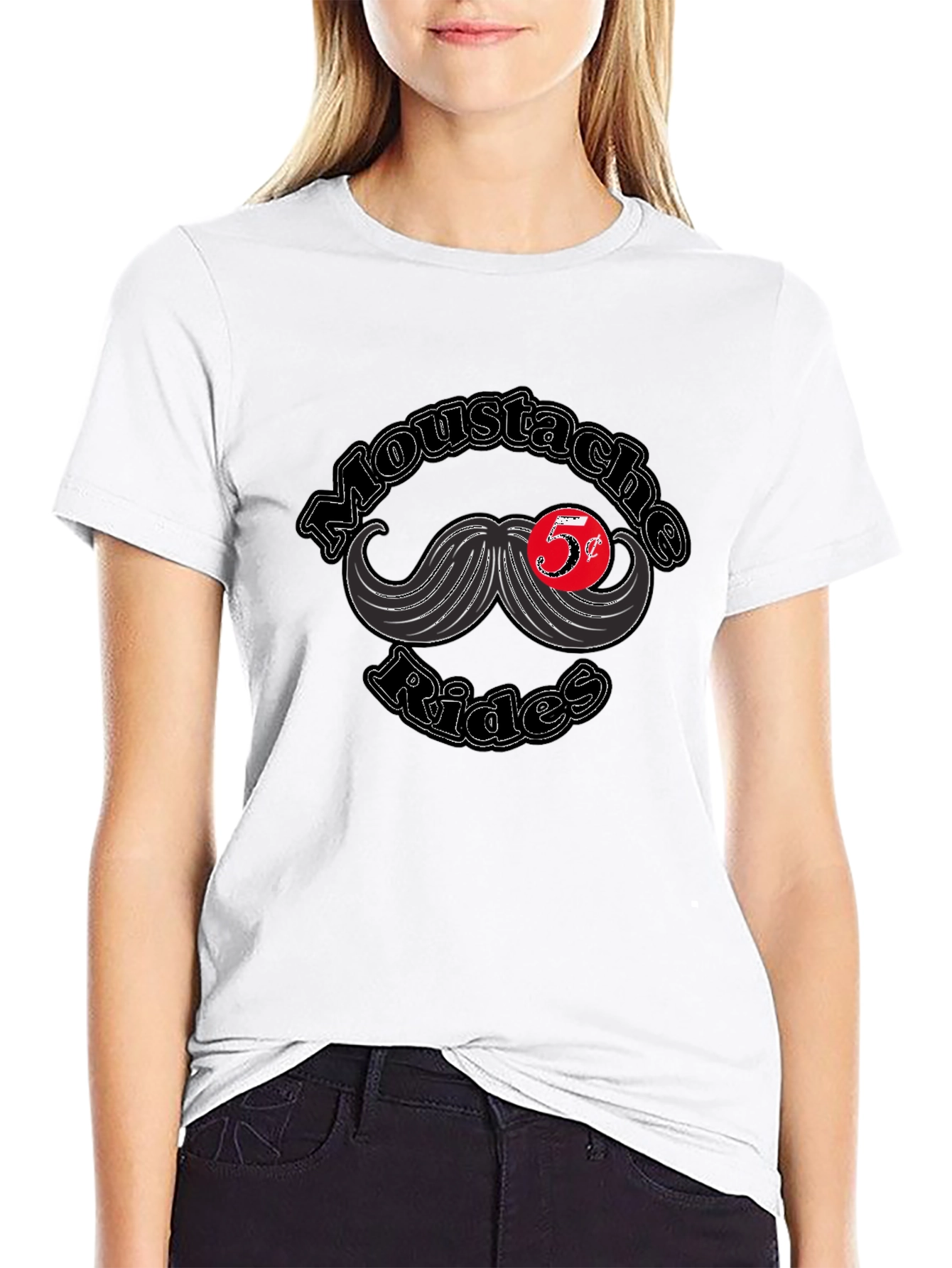 Mustache Rides T-Shirt - Retro Novelty Tee
