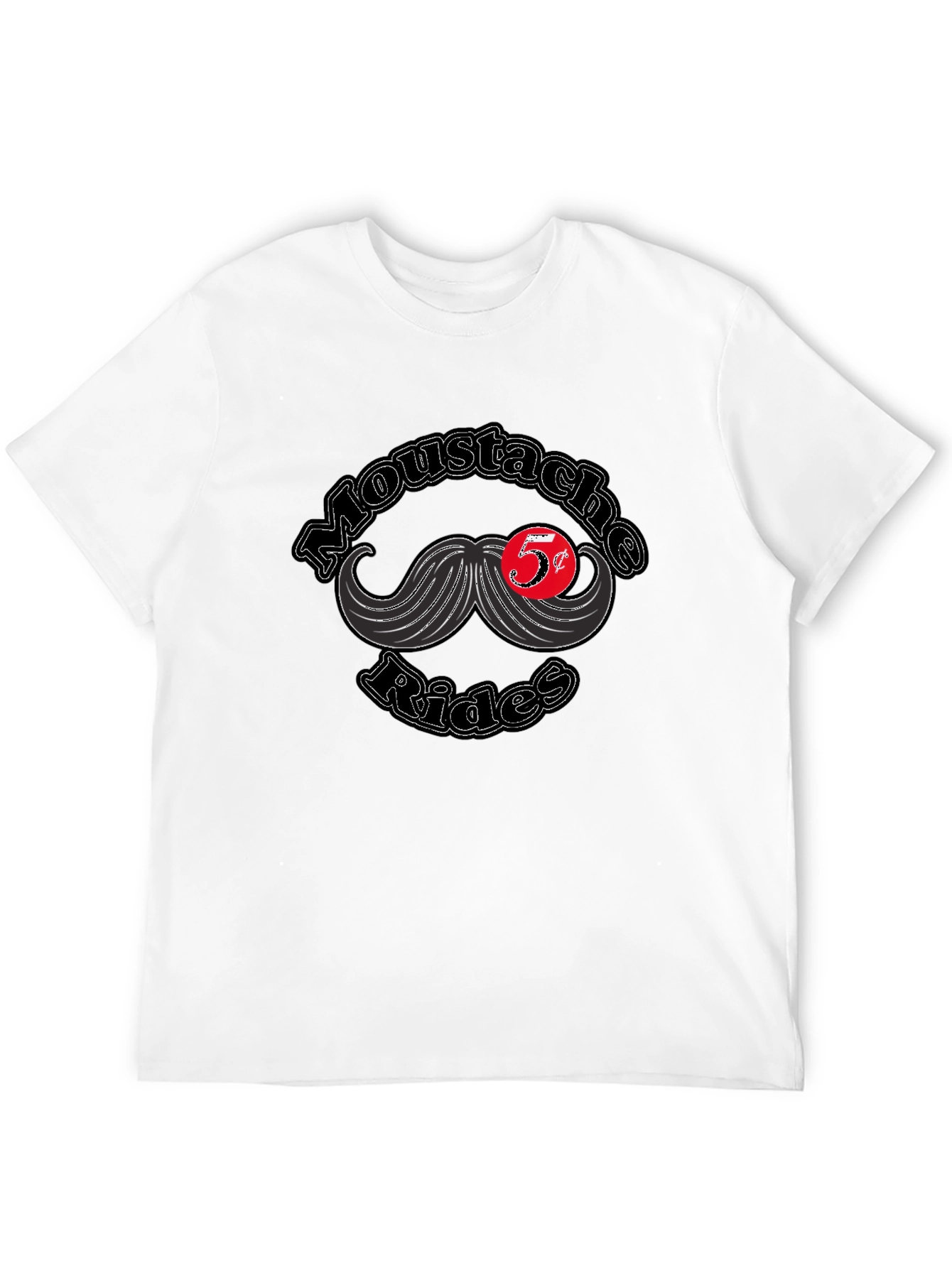 Mustache Rides T-Shirt - Retro Novelty Tee