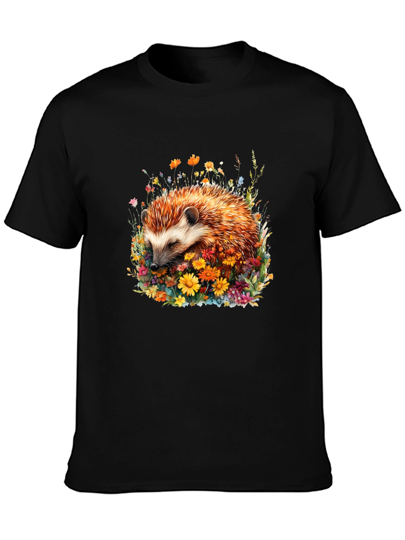 Hedgehog in Flowers Graphic Tee