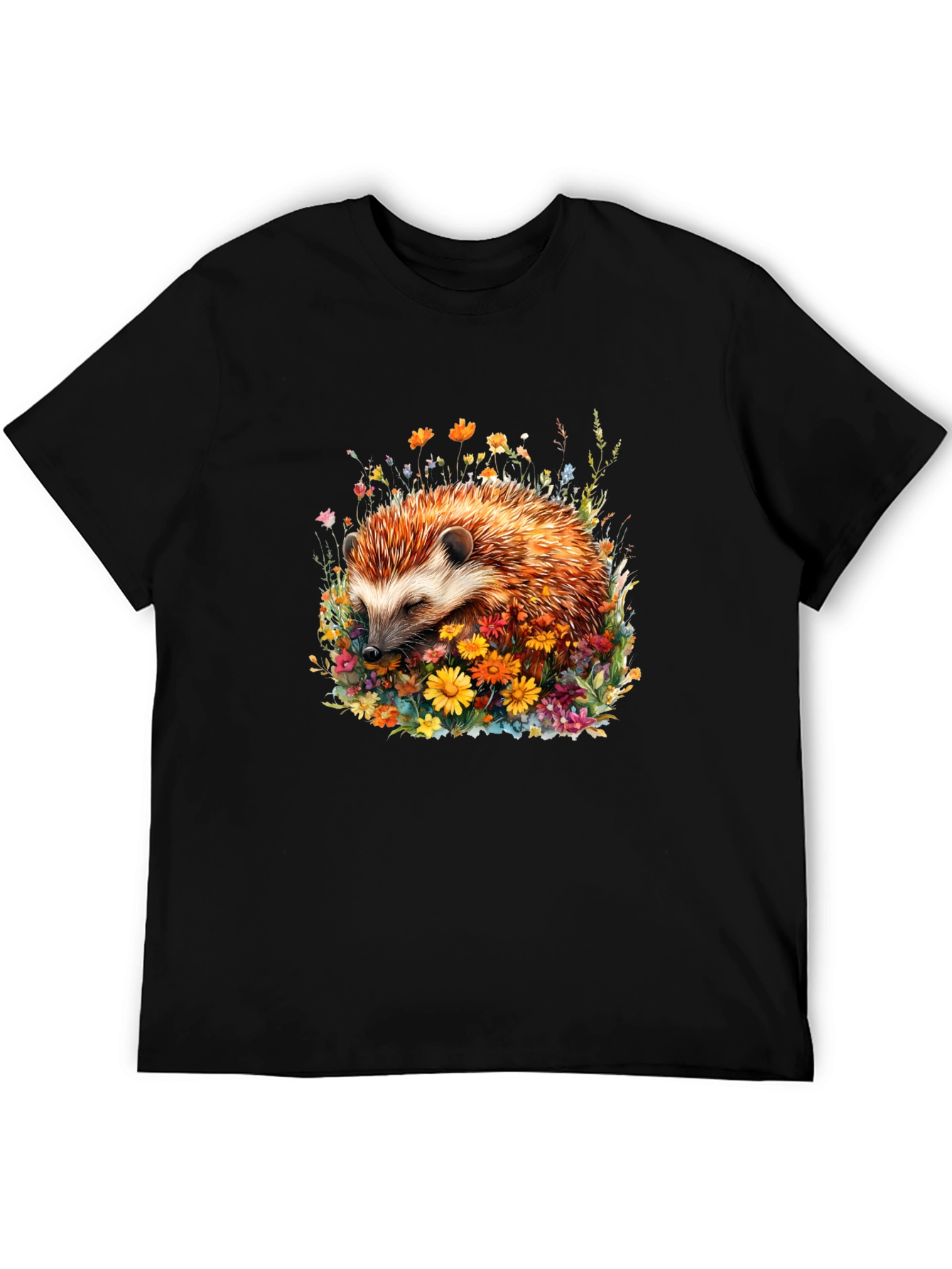 Hedgehog in Flowers Graphic Tee