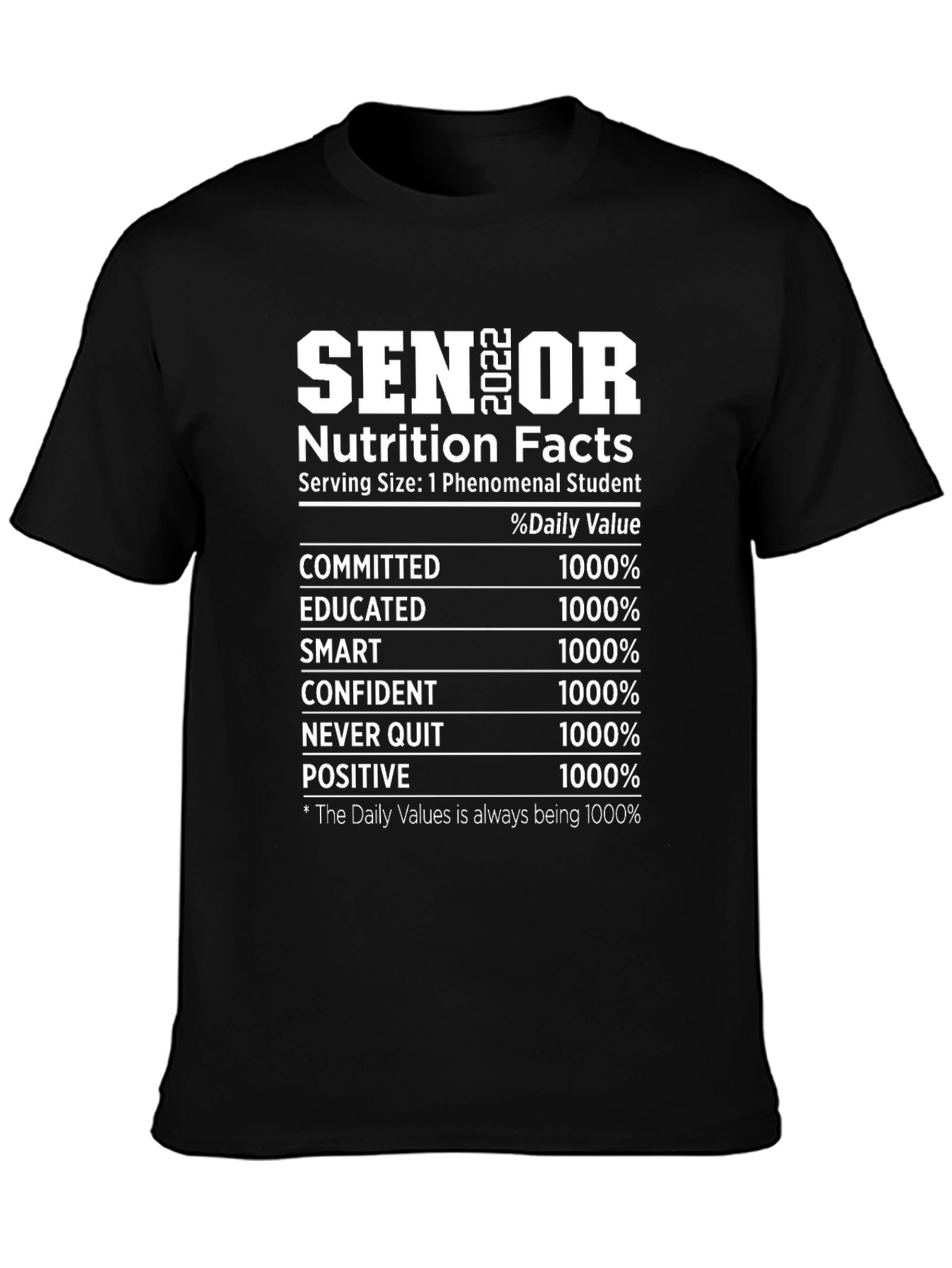 Senior 2022 Nutrition Facts T-Shirt