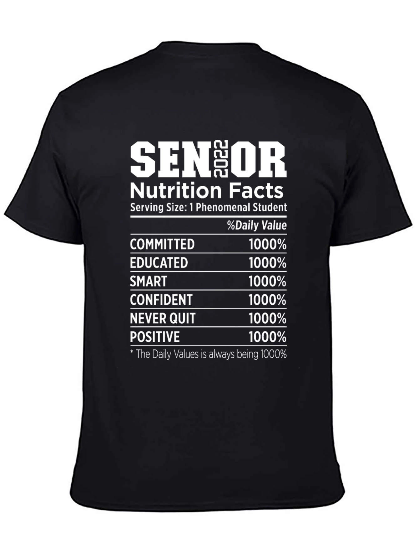 Senior 2022 Nutrition Facts T-Shirt
