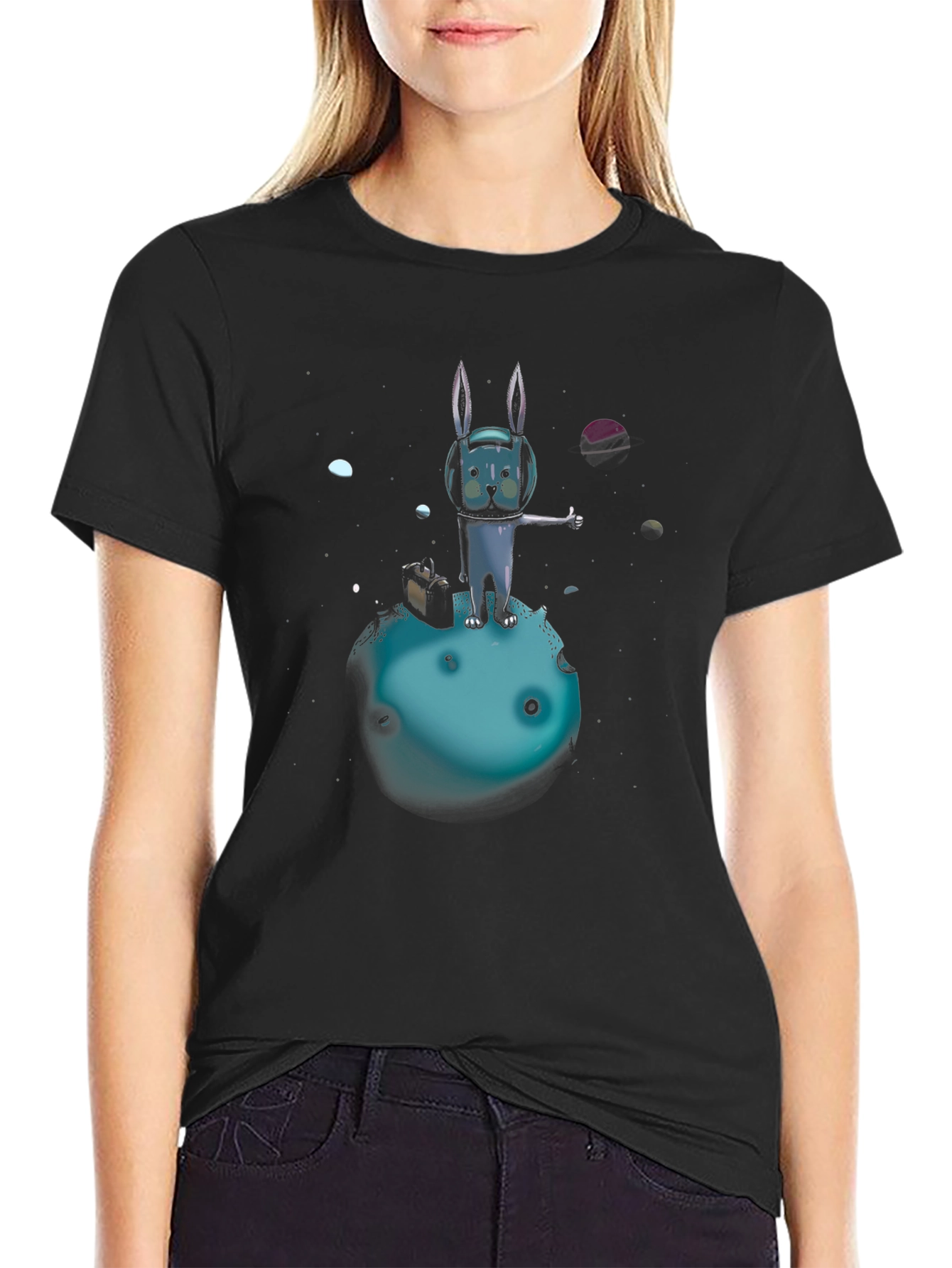 Space Rabbit T-Shirt: Galactic Hitchhiker