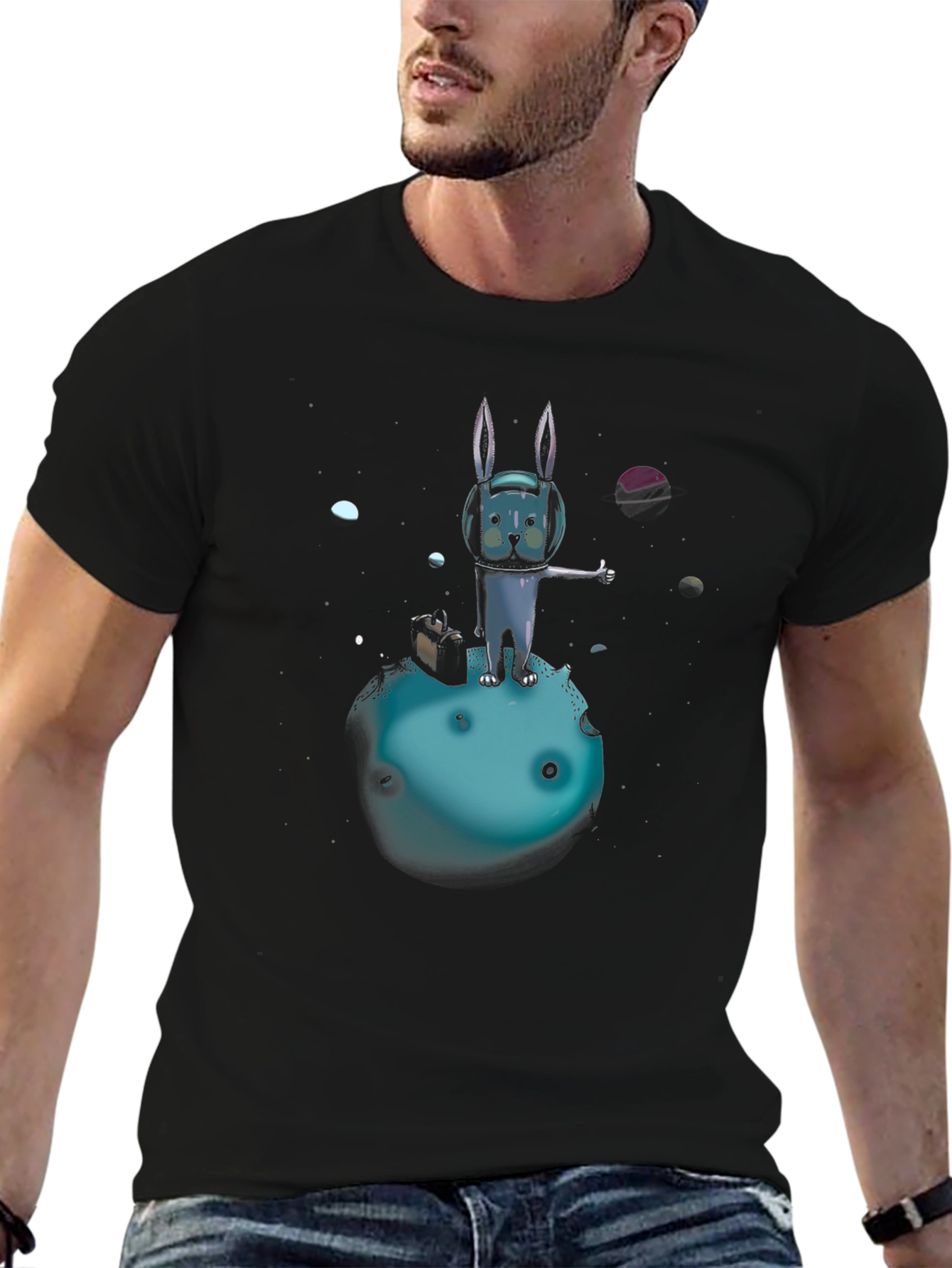 Space Rabbit T-Shirt: Galactic Hitchhiker
