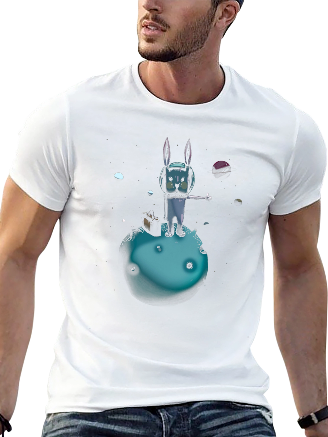 Space Rabbit T-Shirt: Galactic Hitchhiker