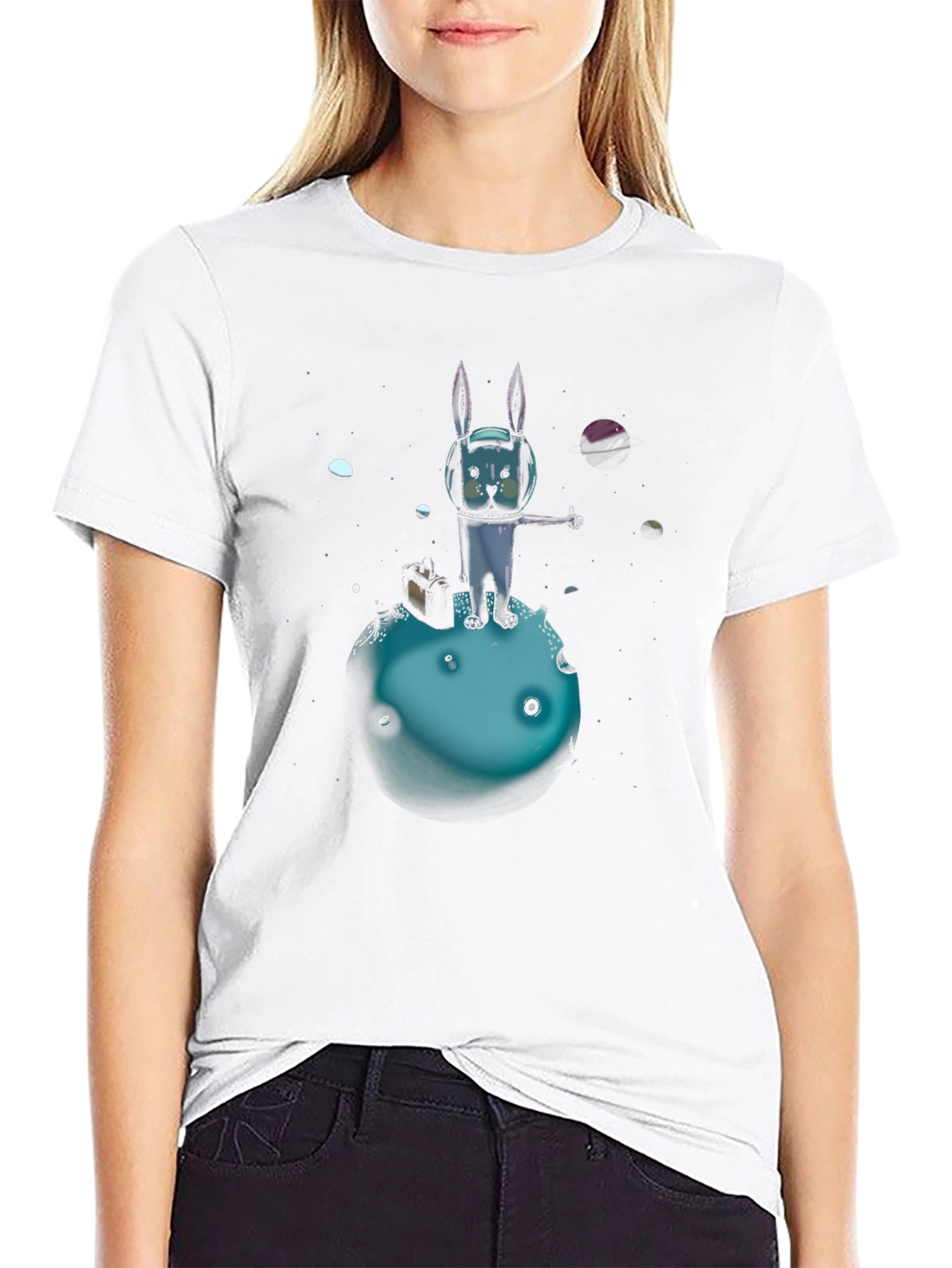 Space Rabbit T-Shirt: Galactic Hitchhiker