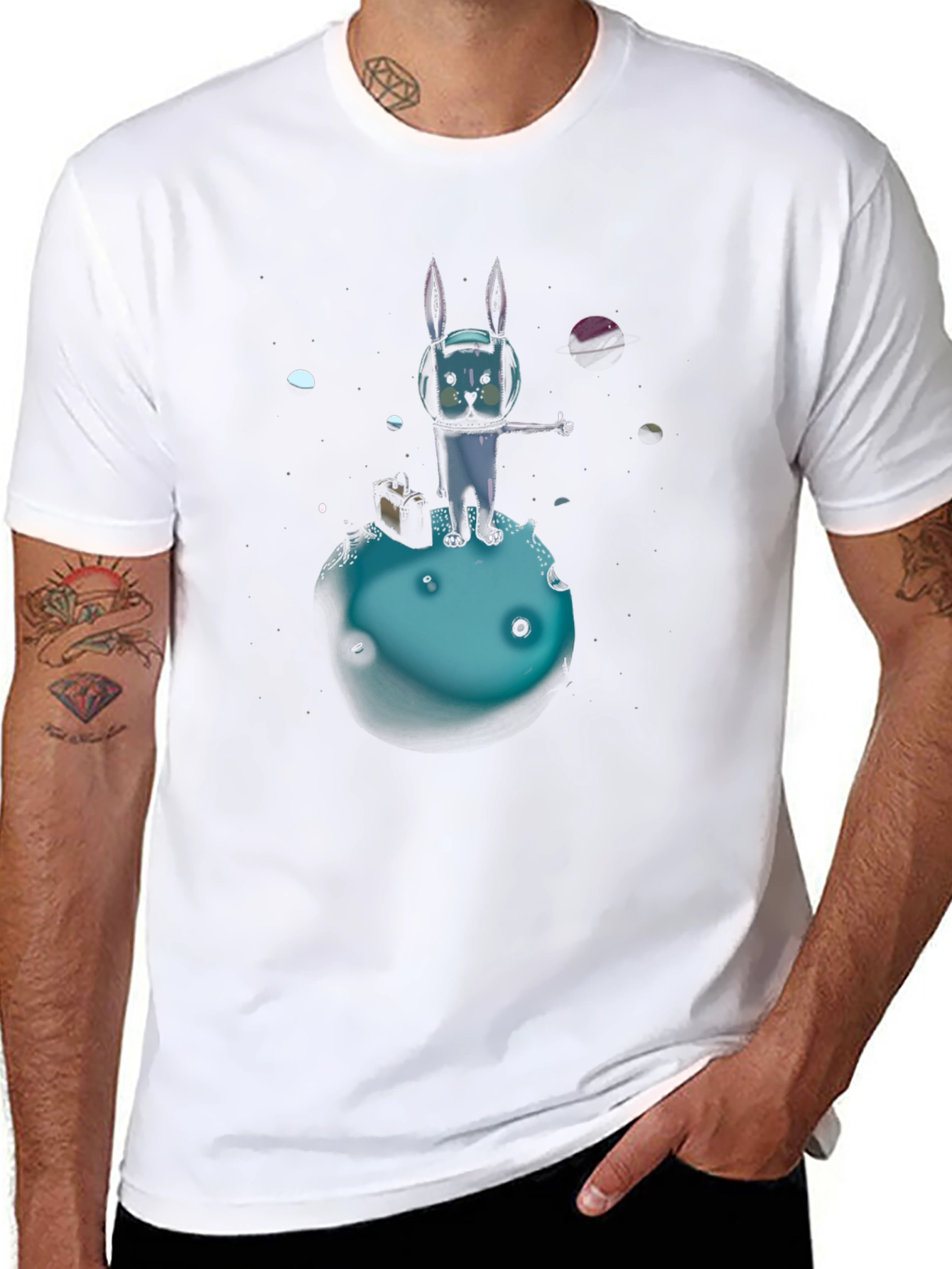 Space Rabbit T-Shirt: Galactic Hitchhiker