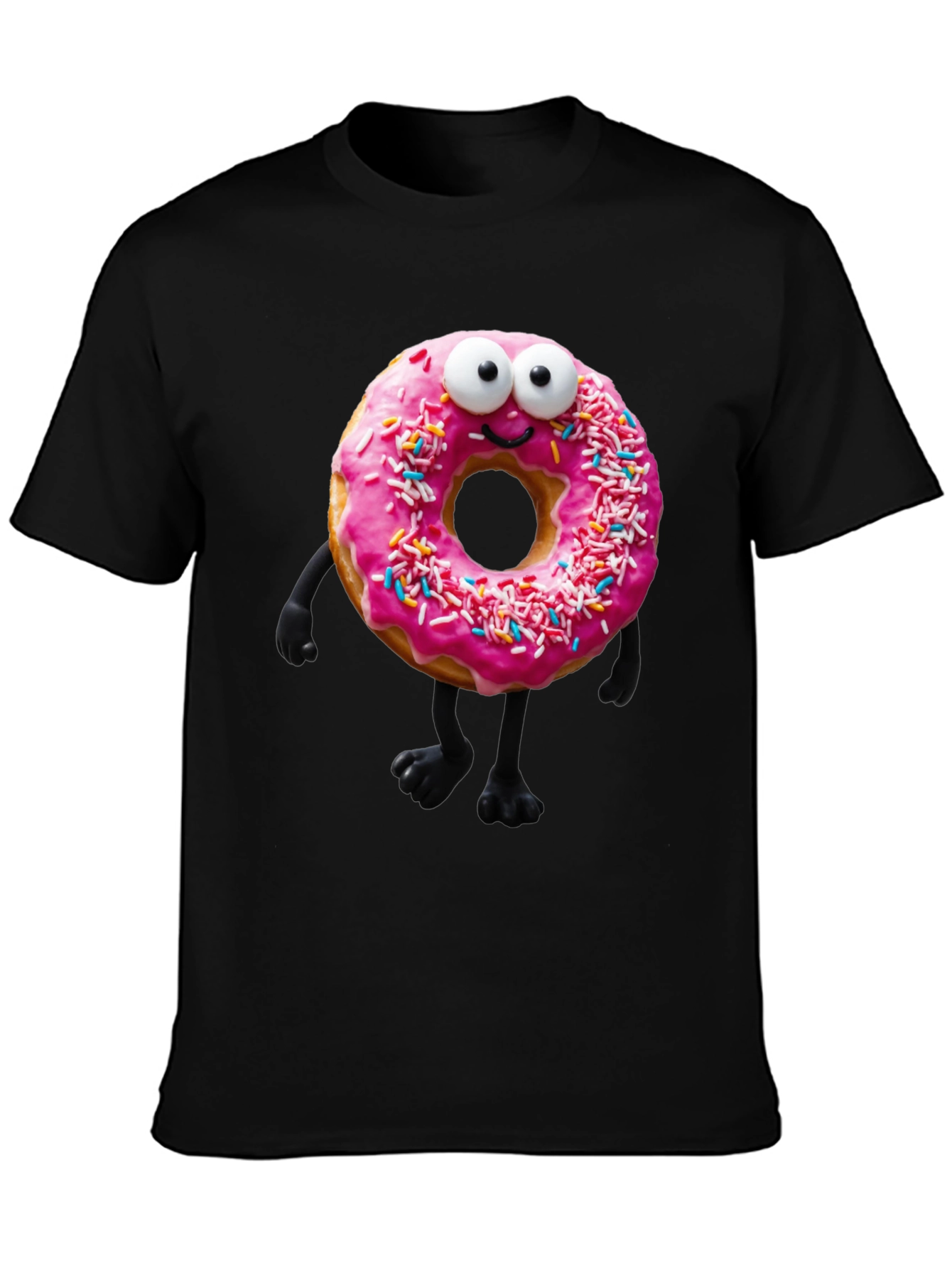 Donut Character Graphic Tee - Black