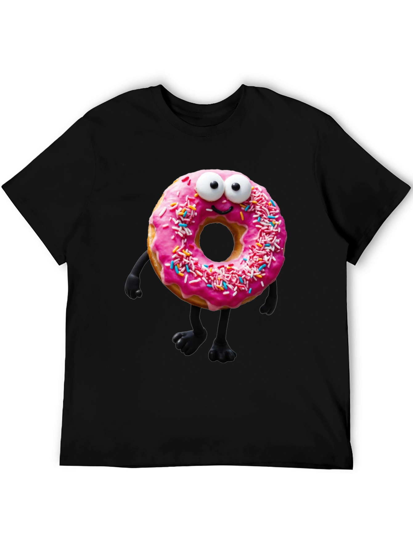 Donut Character Graphic Tee - Black
