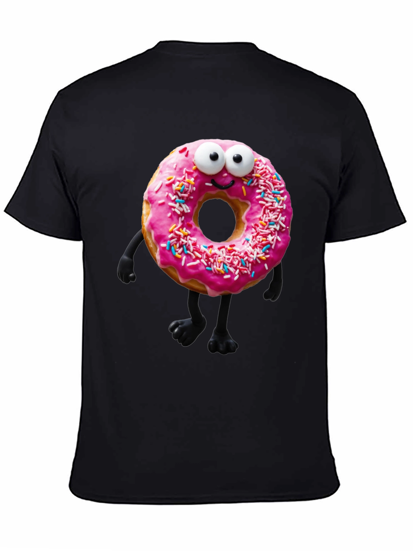 Donut Character Graphic Tee - Black