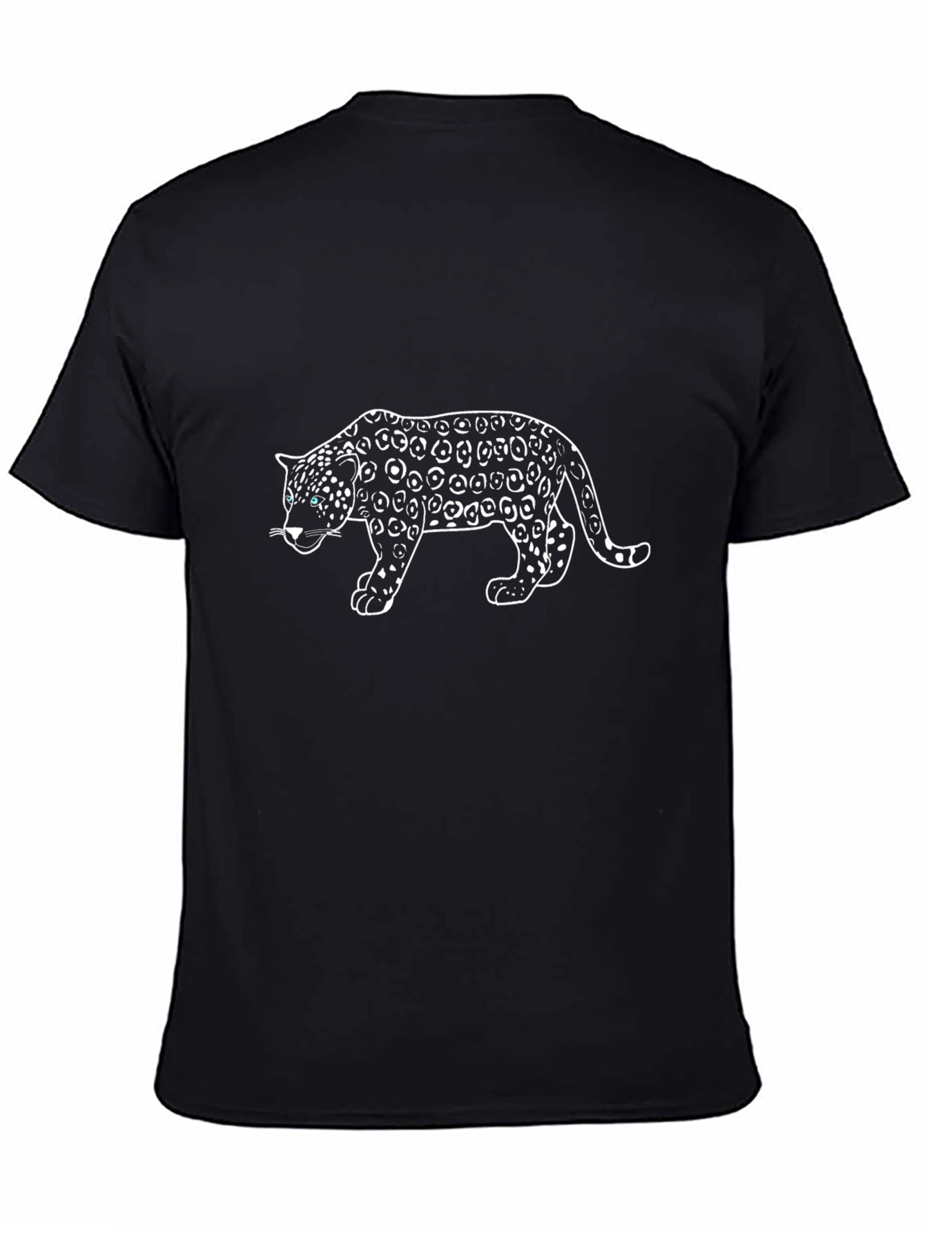 Black T-Shirt with Leopard Design