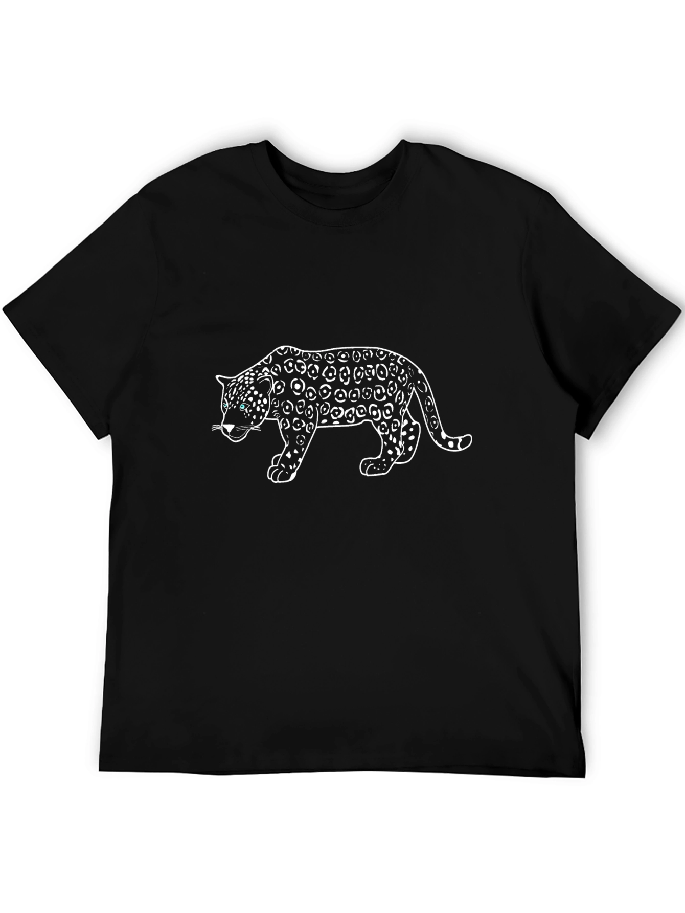 Black T-Shirt with Leopard Design
