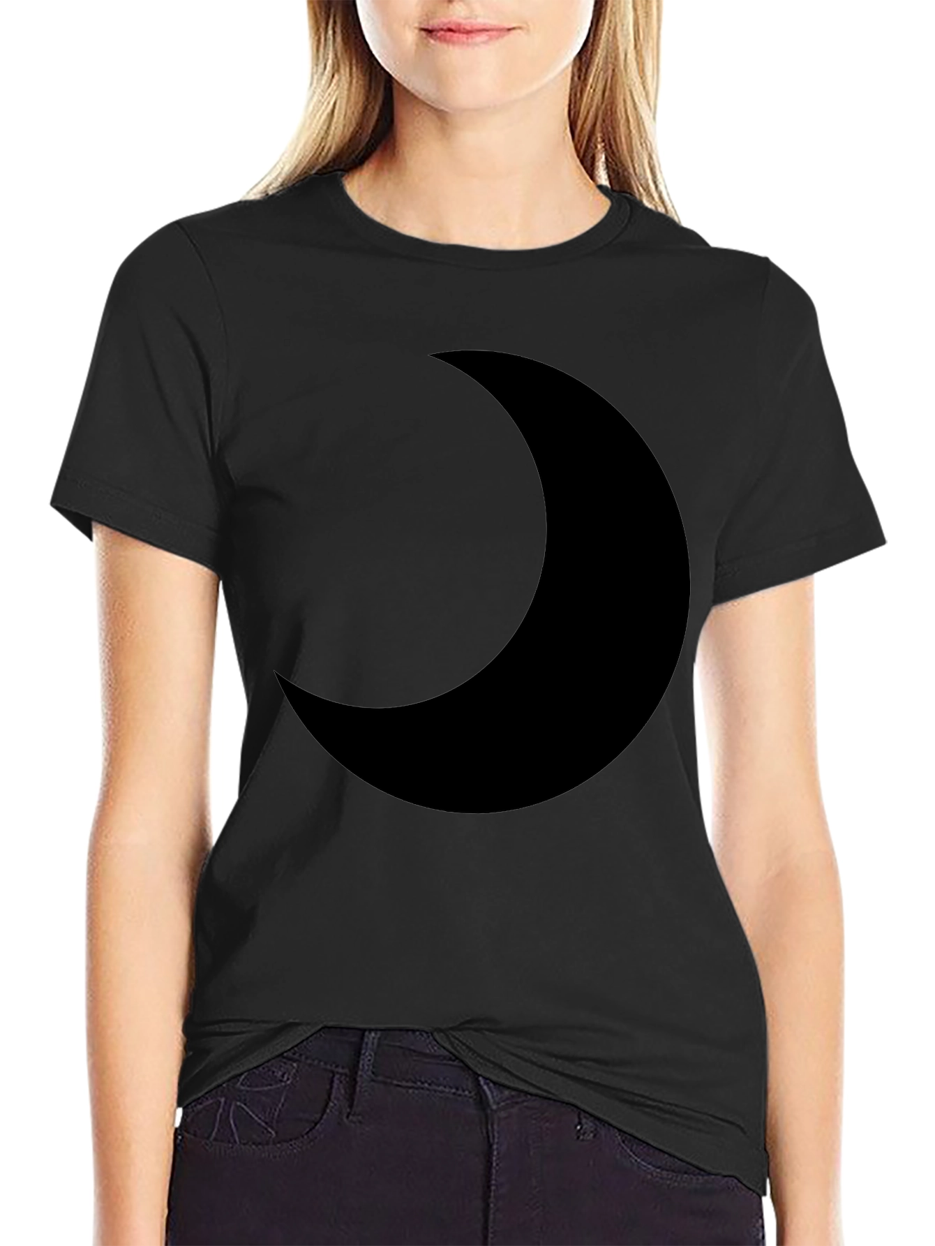 Black Crescent Moon Graphic Tee