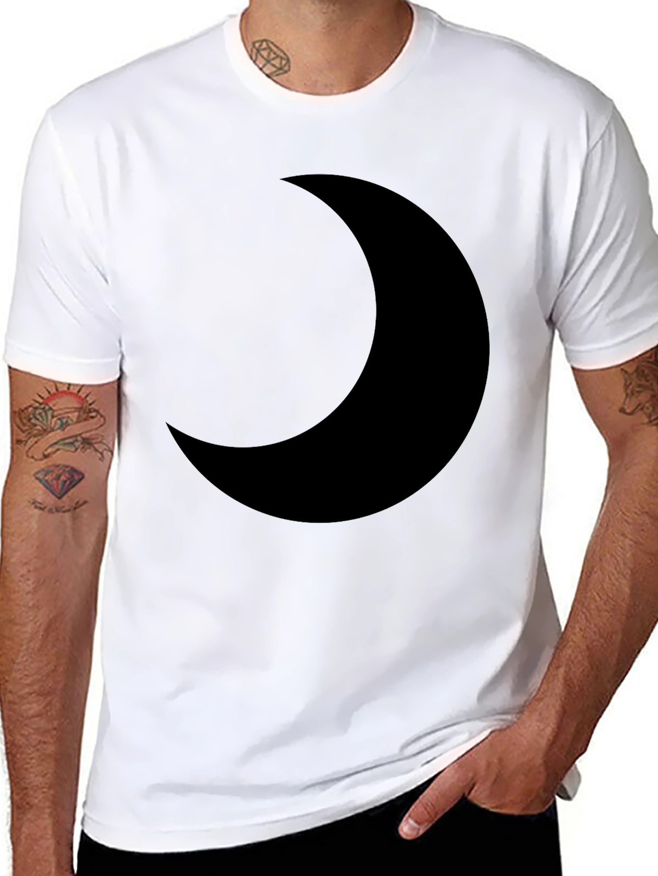 Black Crescent Moon Graphic Tee