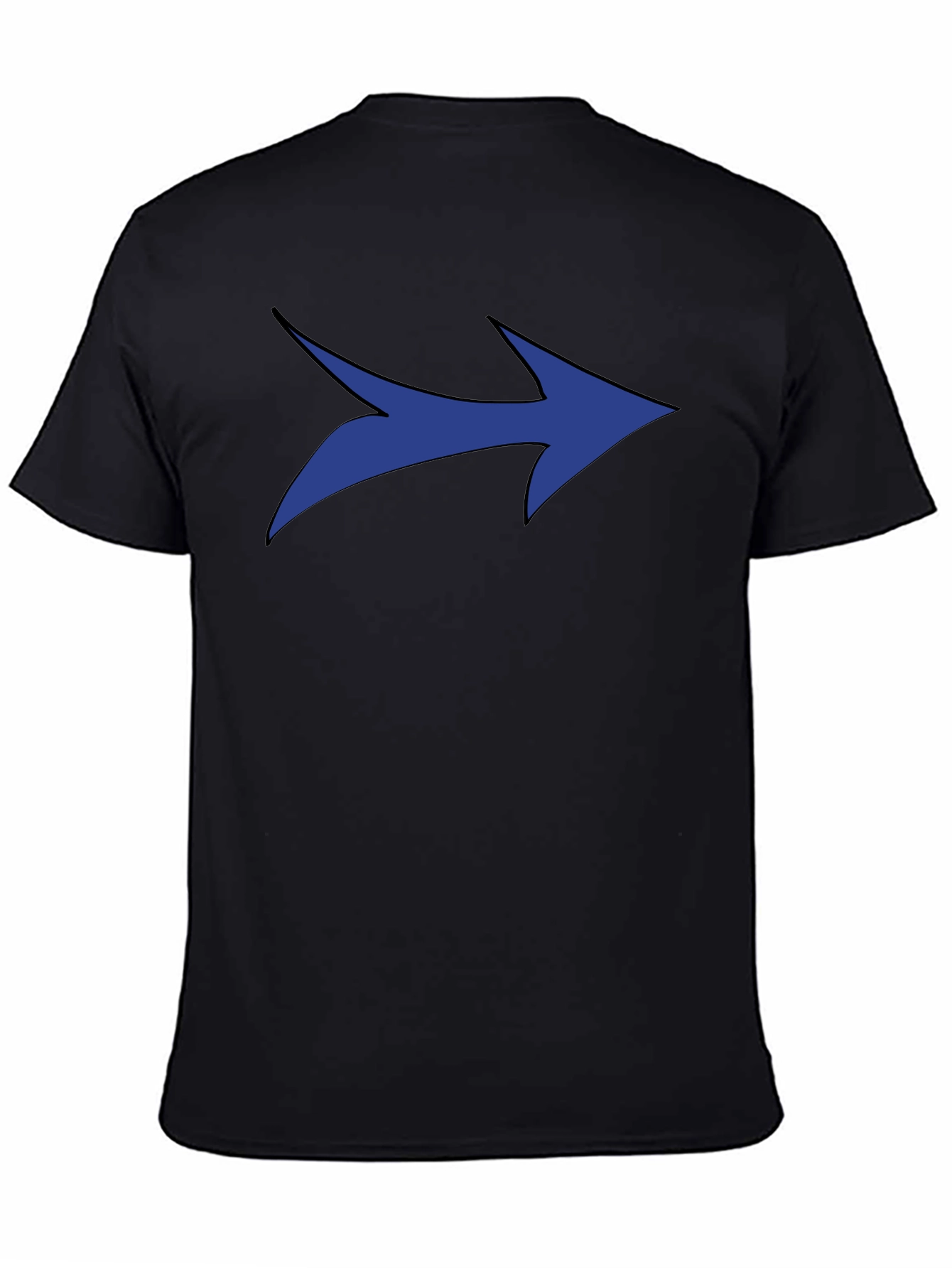 Blue Arrow Graphic Black T-Shirt - Modern Style