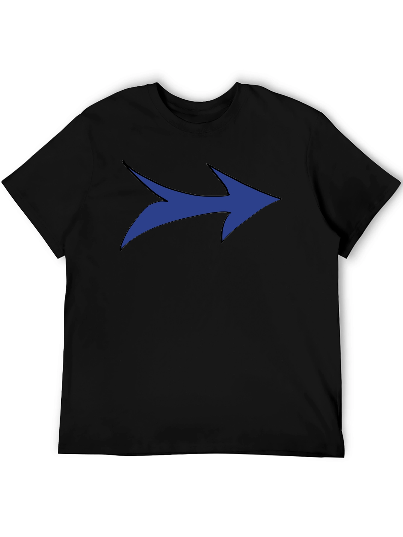 Blue Arrow Graphic Black T-Shirt - Modern Style