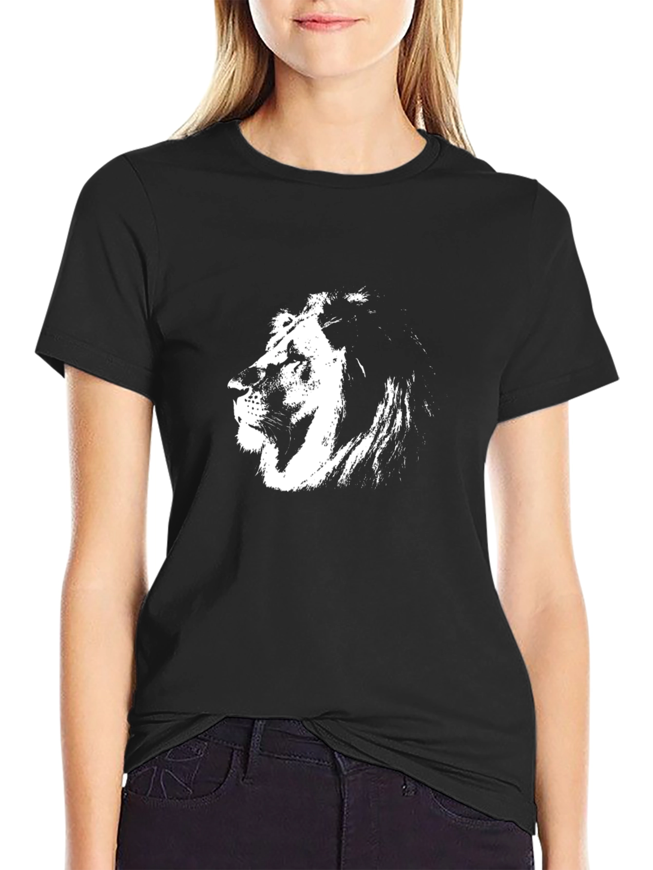 Lion Graphic Black T-Shirt - Bold Statement Tee