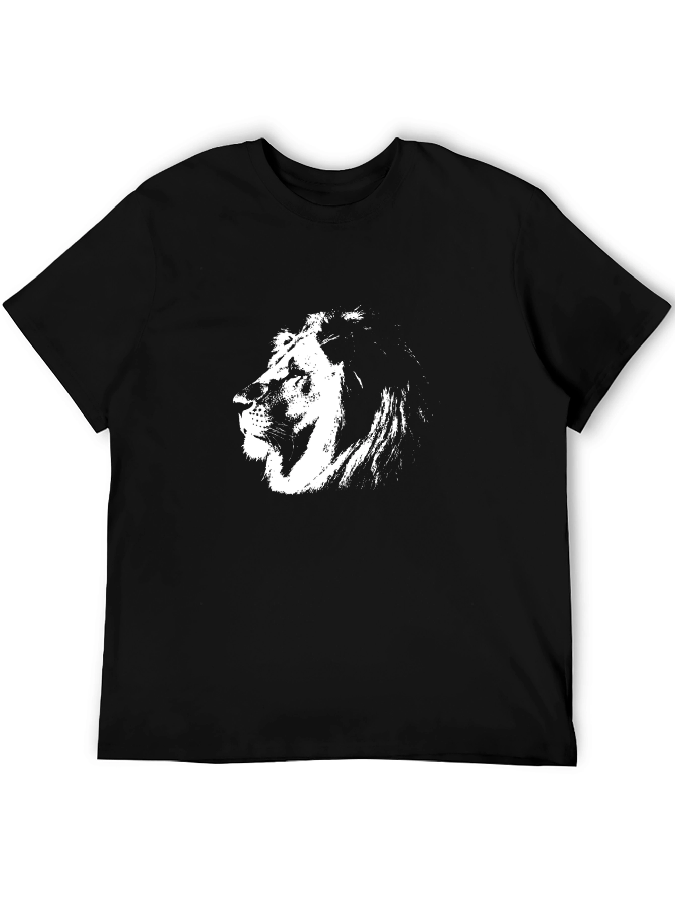 Lion Graphic Black T-Shirt - Bold Statement Tee