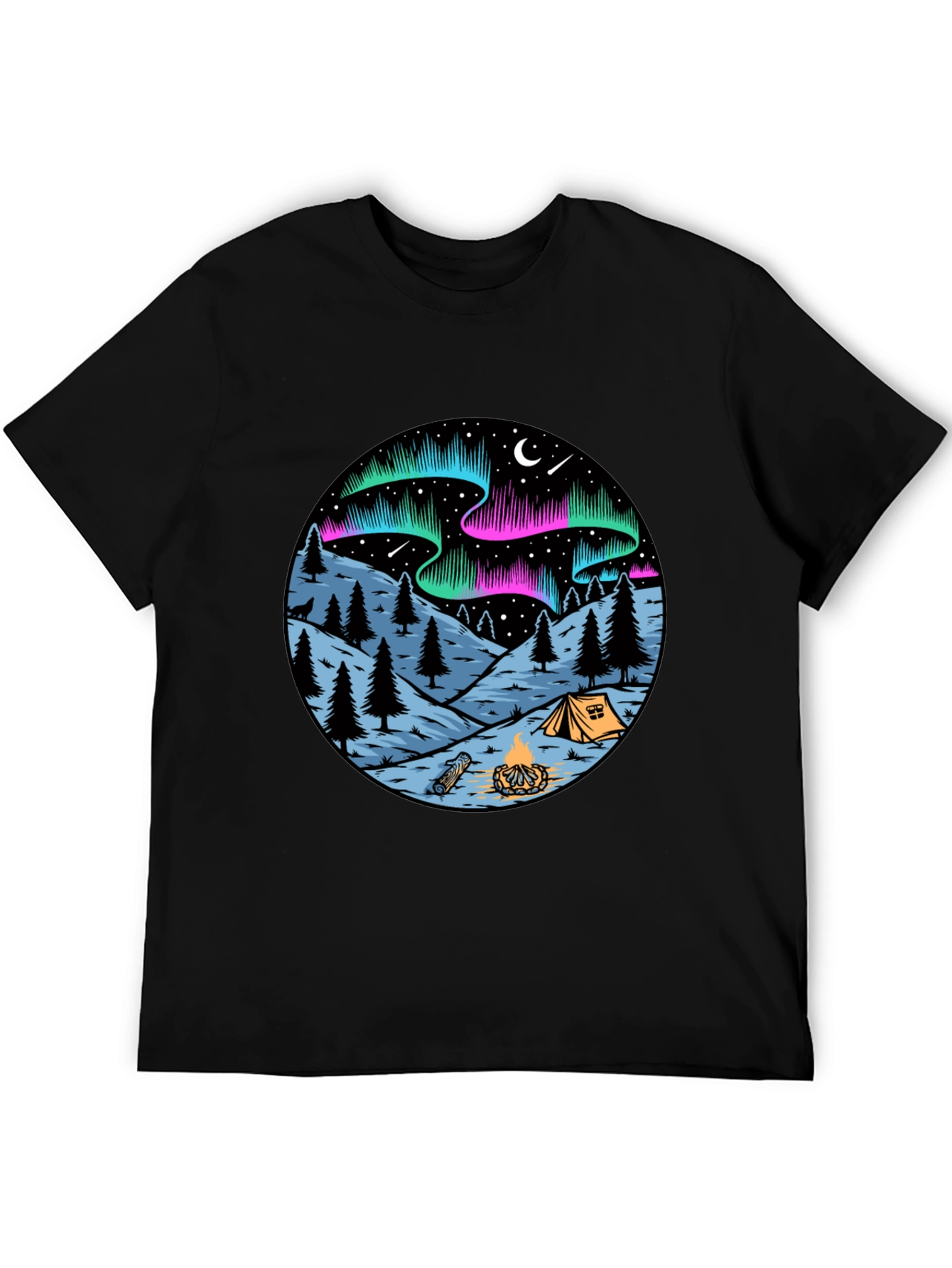 Northern Lights Camping Graphic Tee