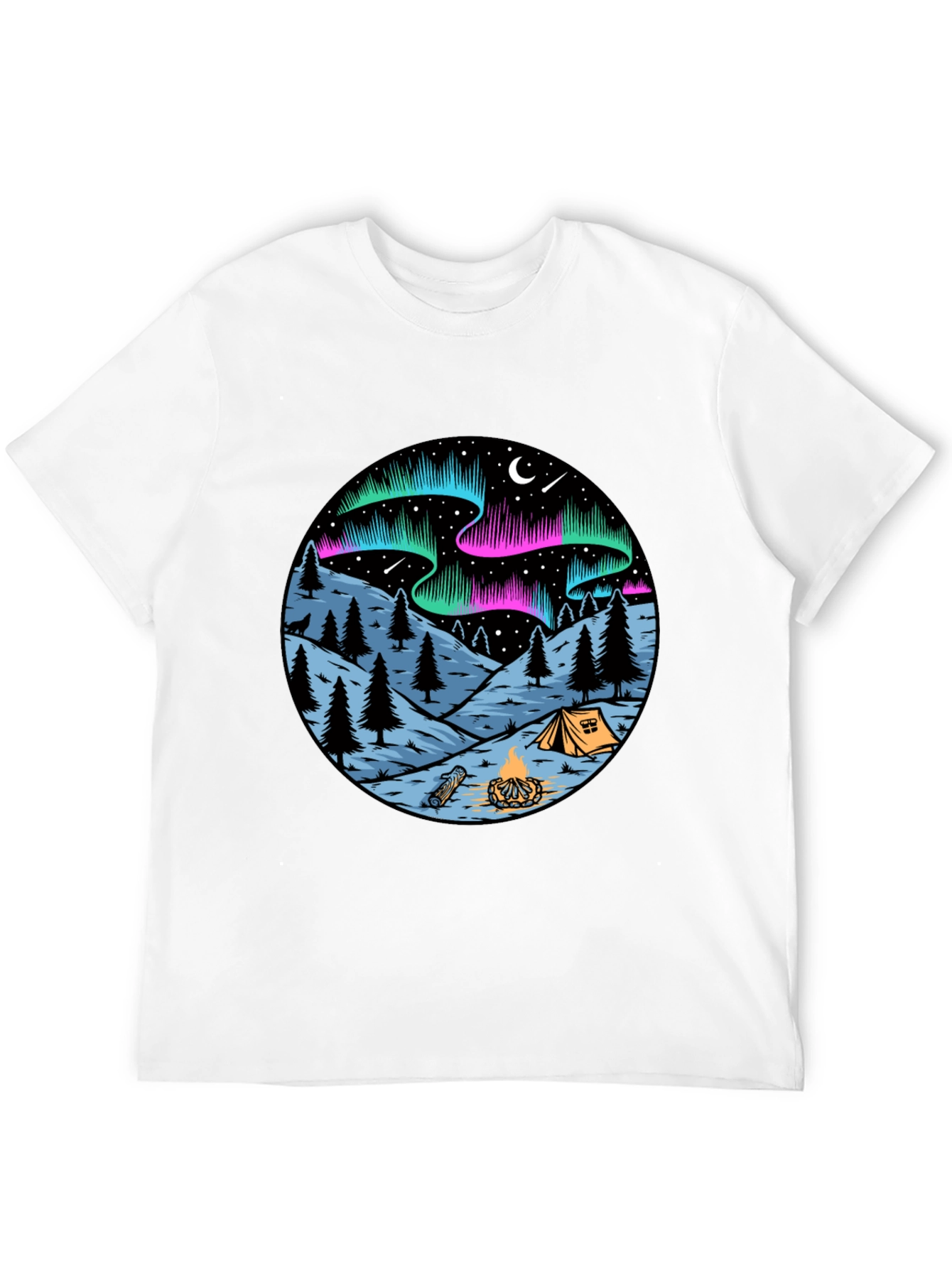 Northern Lights Camping Graphic Tee