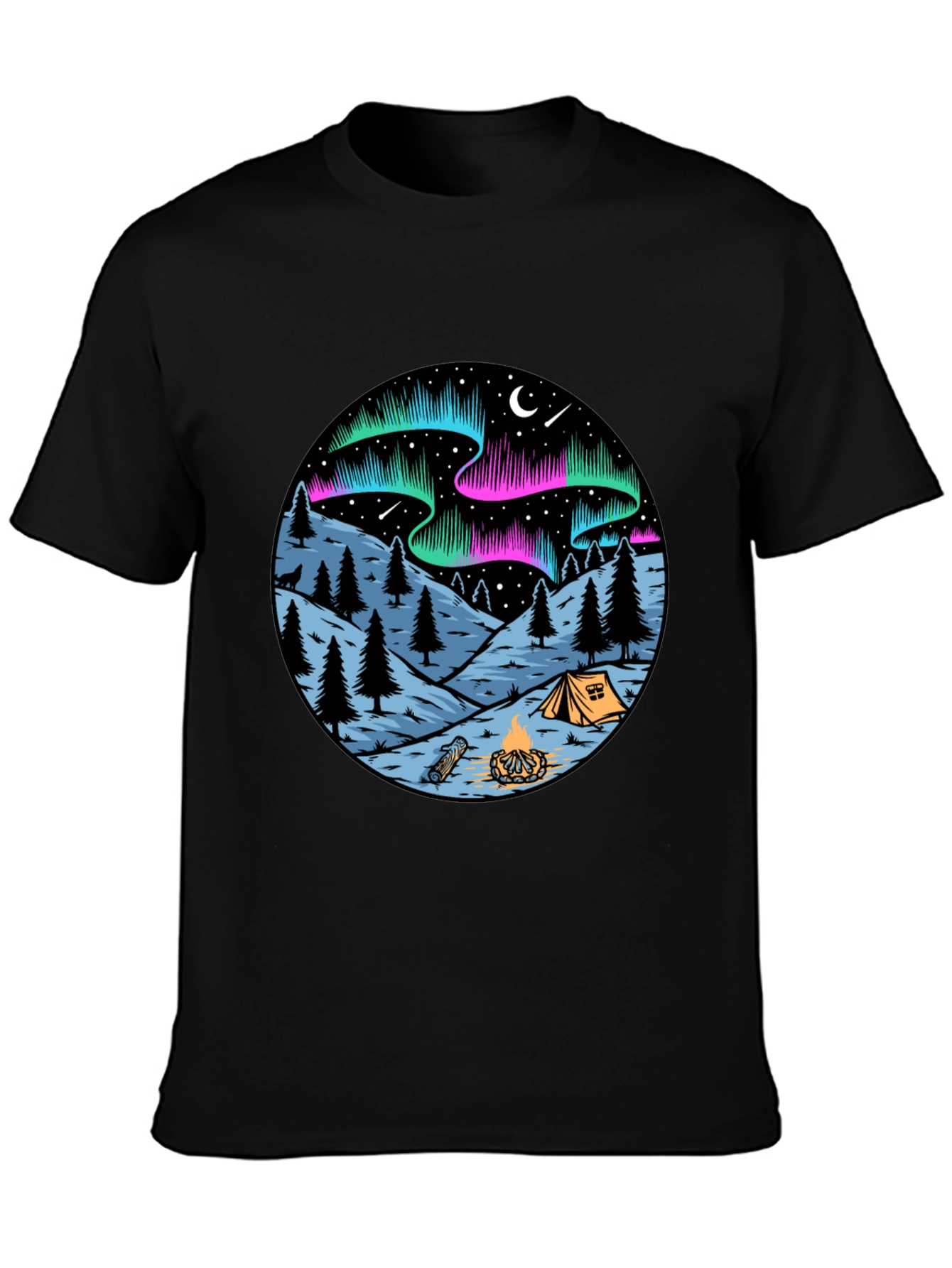 Northern Lights Camping Graphic Tee