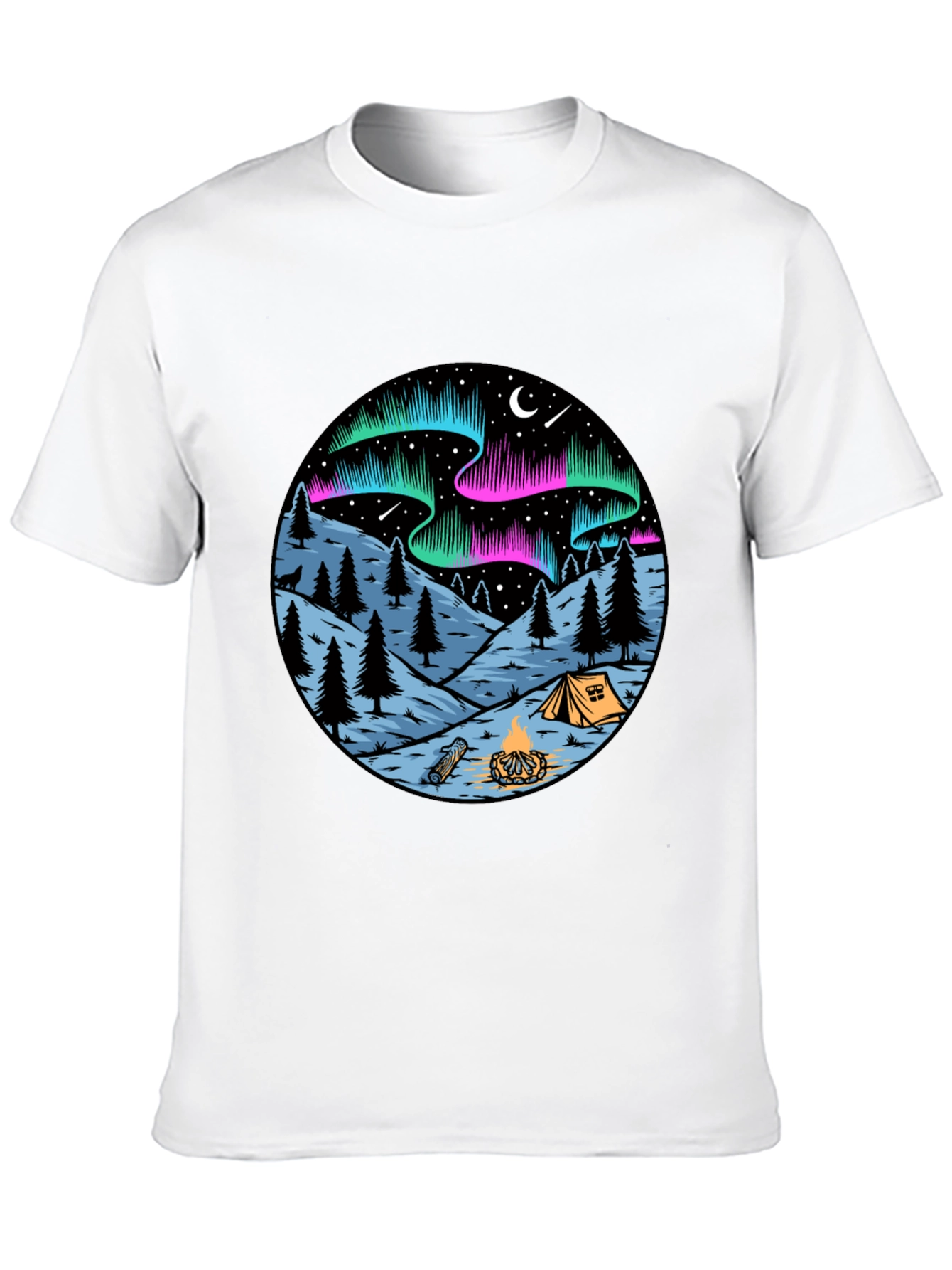 Northern Lights Camping Graphic Tee