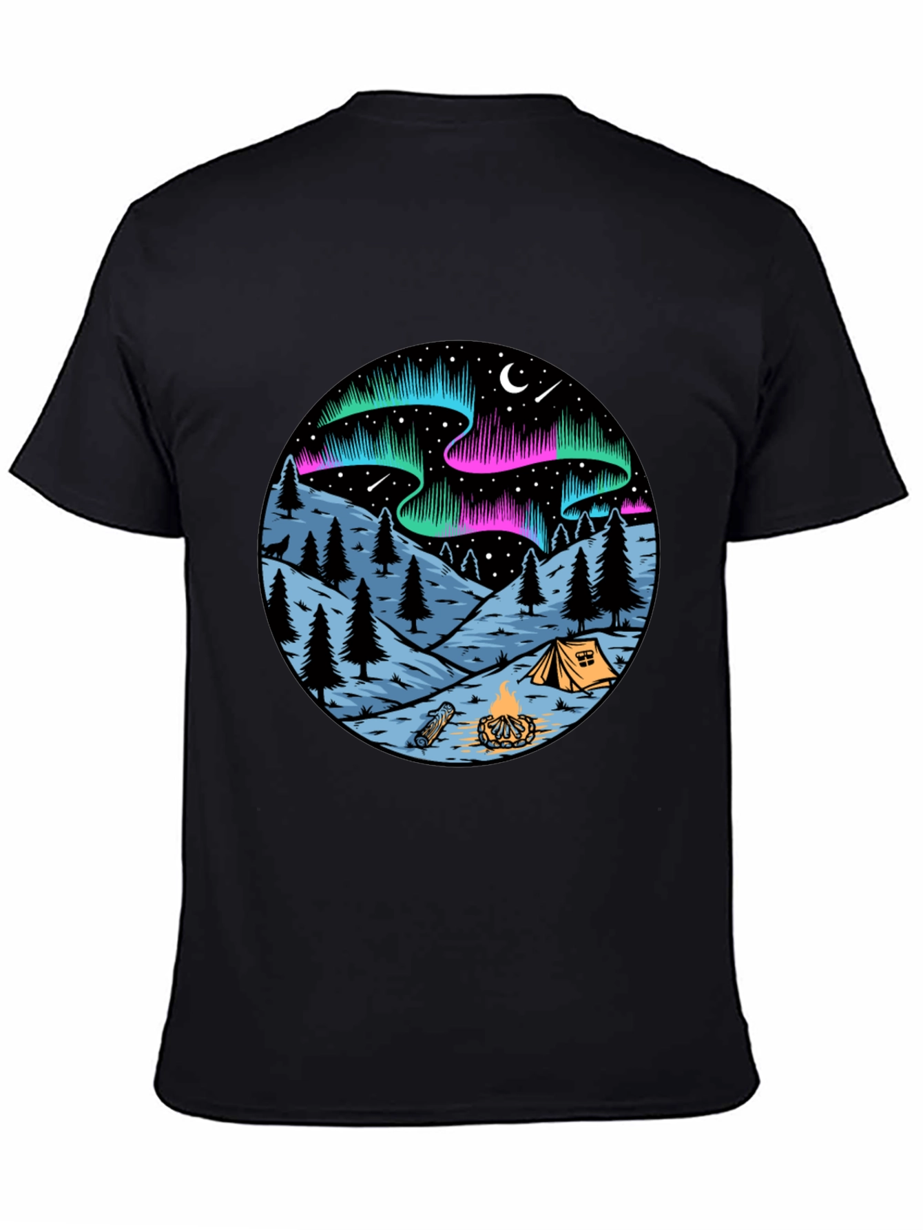 Northern Lights Camping Graphic Tee