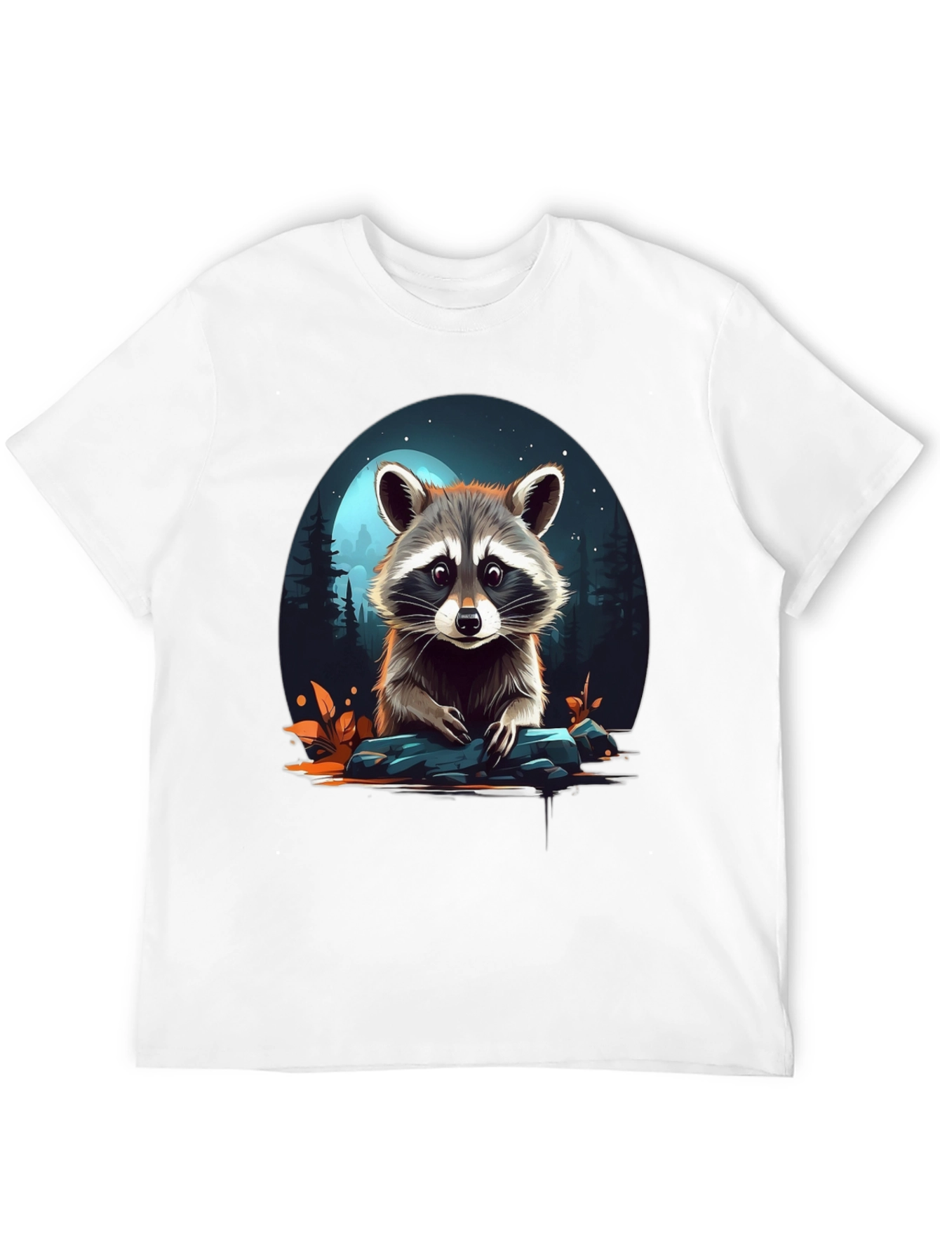 Raccoon Graphic Tee - Nature Lovers Black T-Shirt