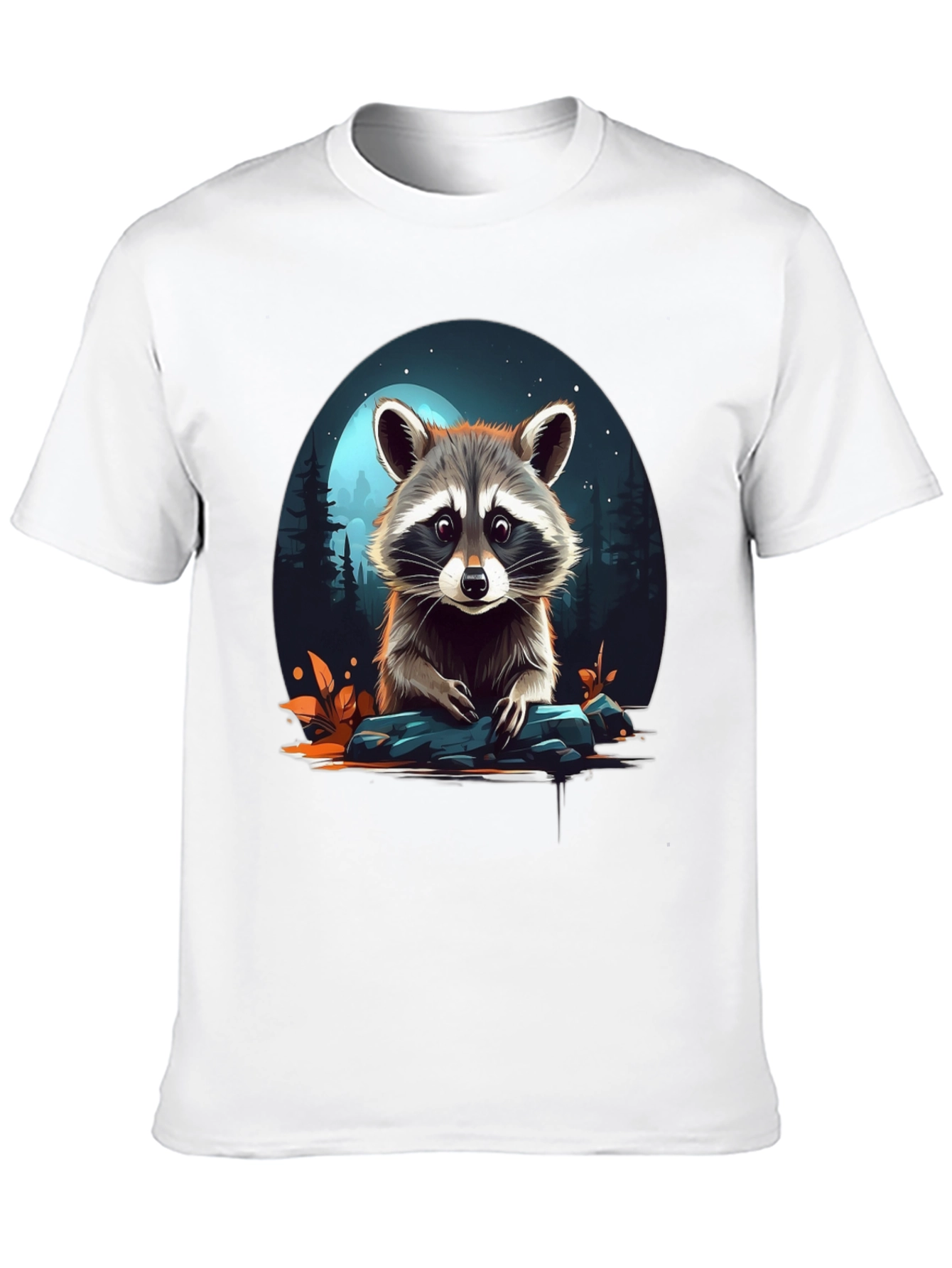 Raccoon Graphic Tee - Nature Lovers Black T-Shirt