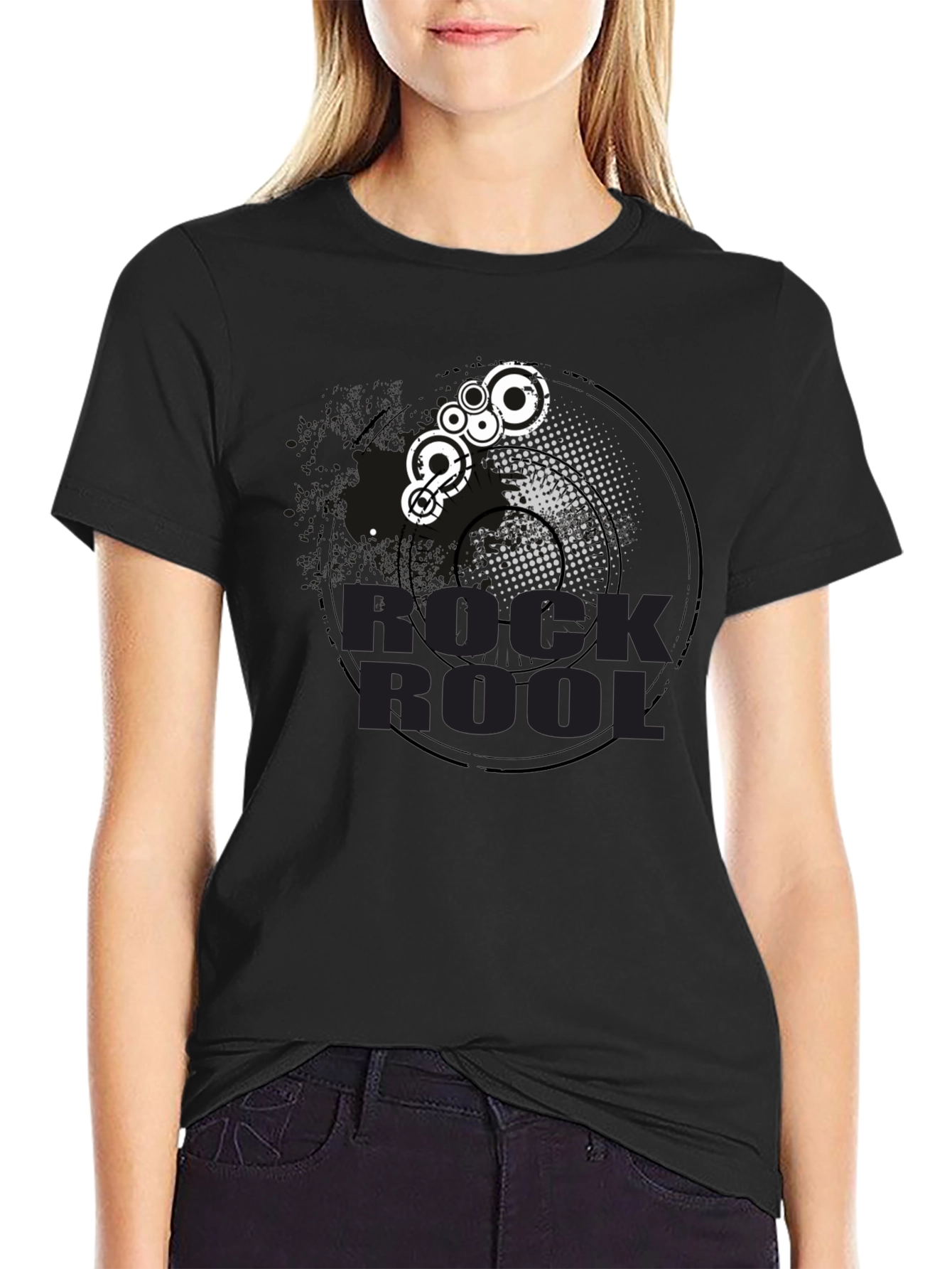 Rock & Roll Graphic Tee - Black