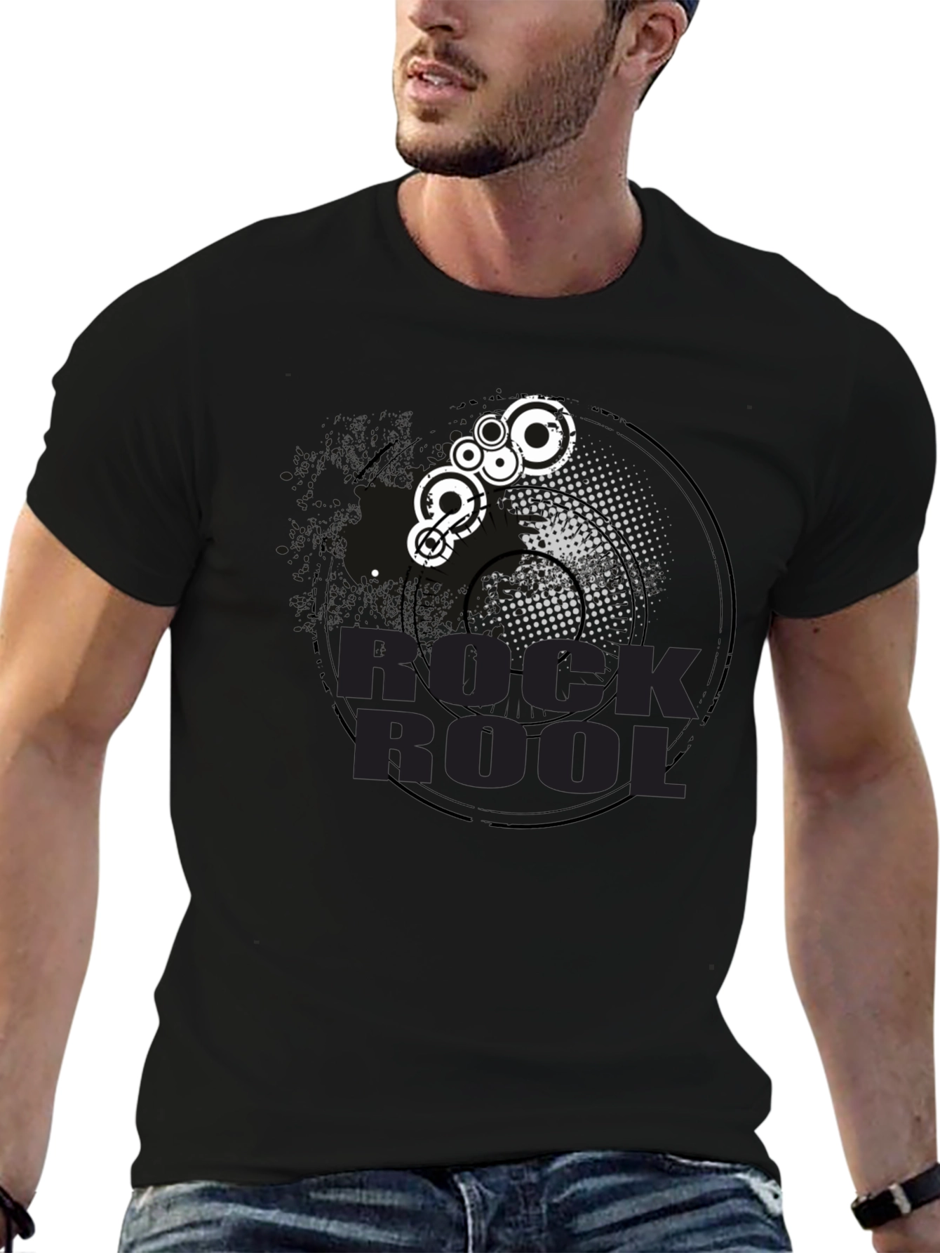 Rock & Roll Graphic Tee - Black