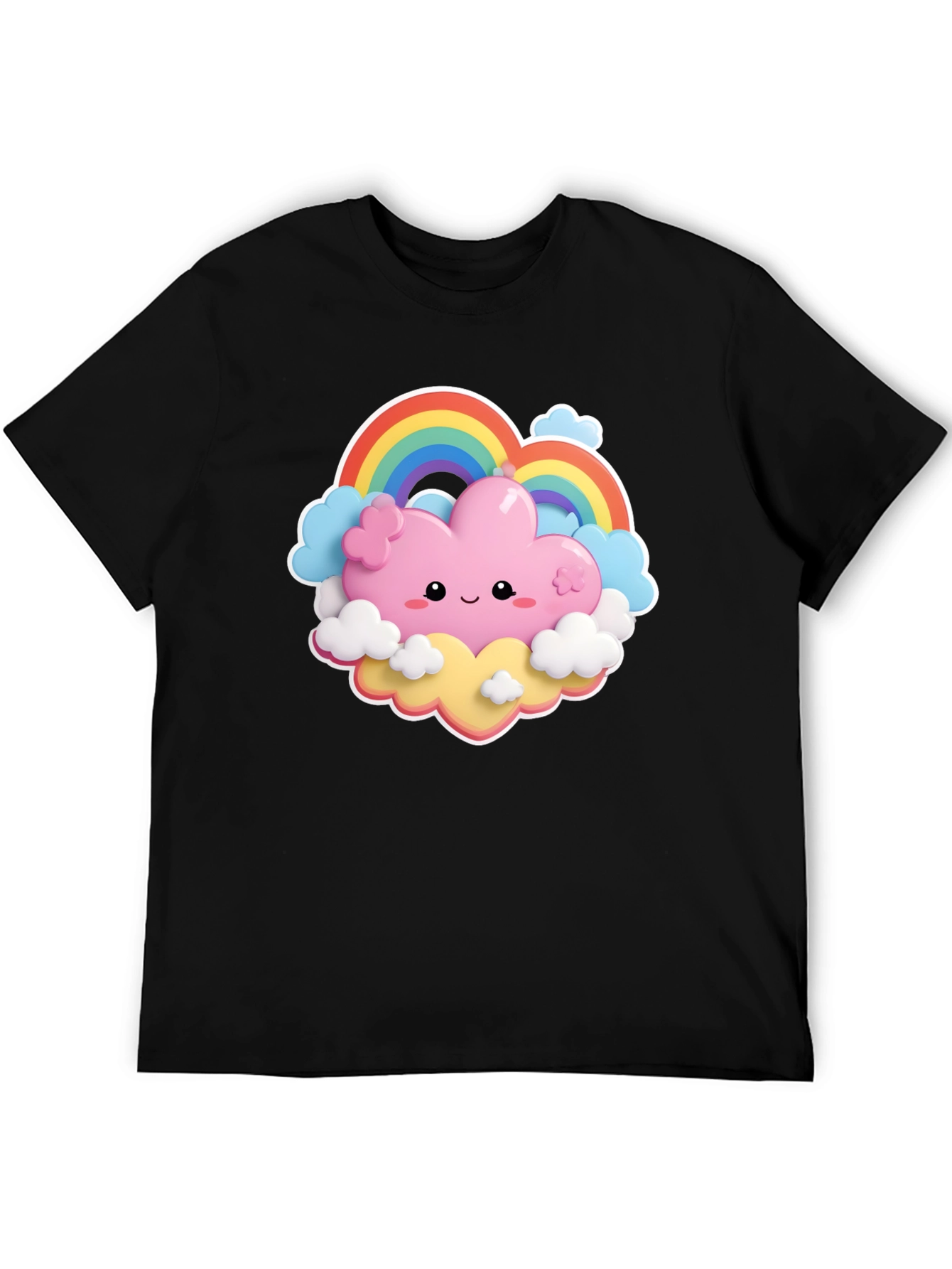 Kawaii Cloud Rainbow T-Shirt - Cute & Comfy
