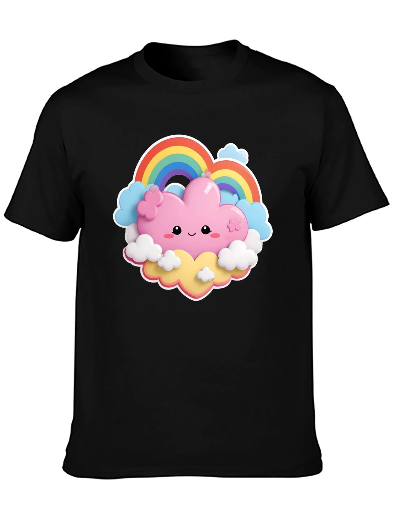 Kawaii Cloud Rainbow T-Shirt - Cute & Comfy
