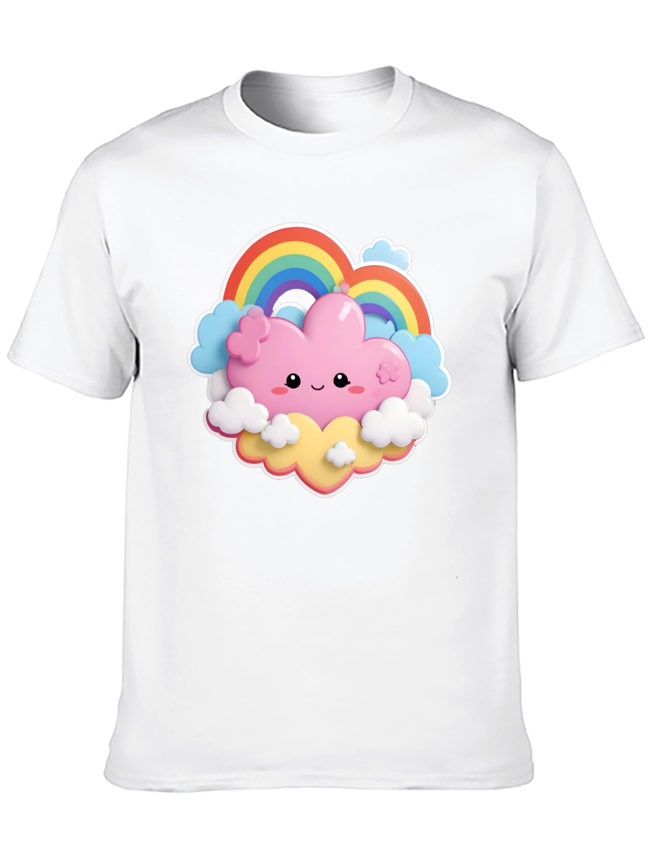 Kawaii Cloud Rainbow T-Shirt - Cute & Comfy