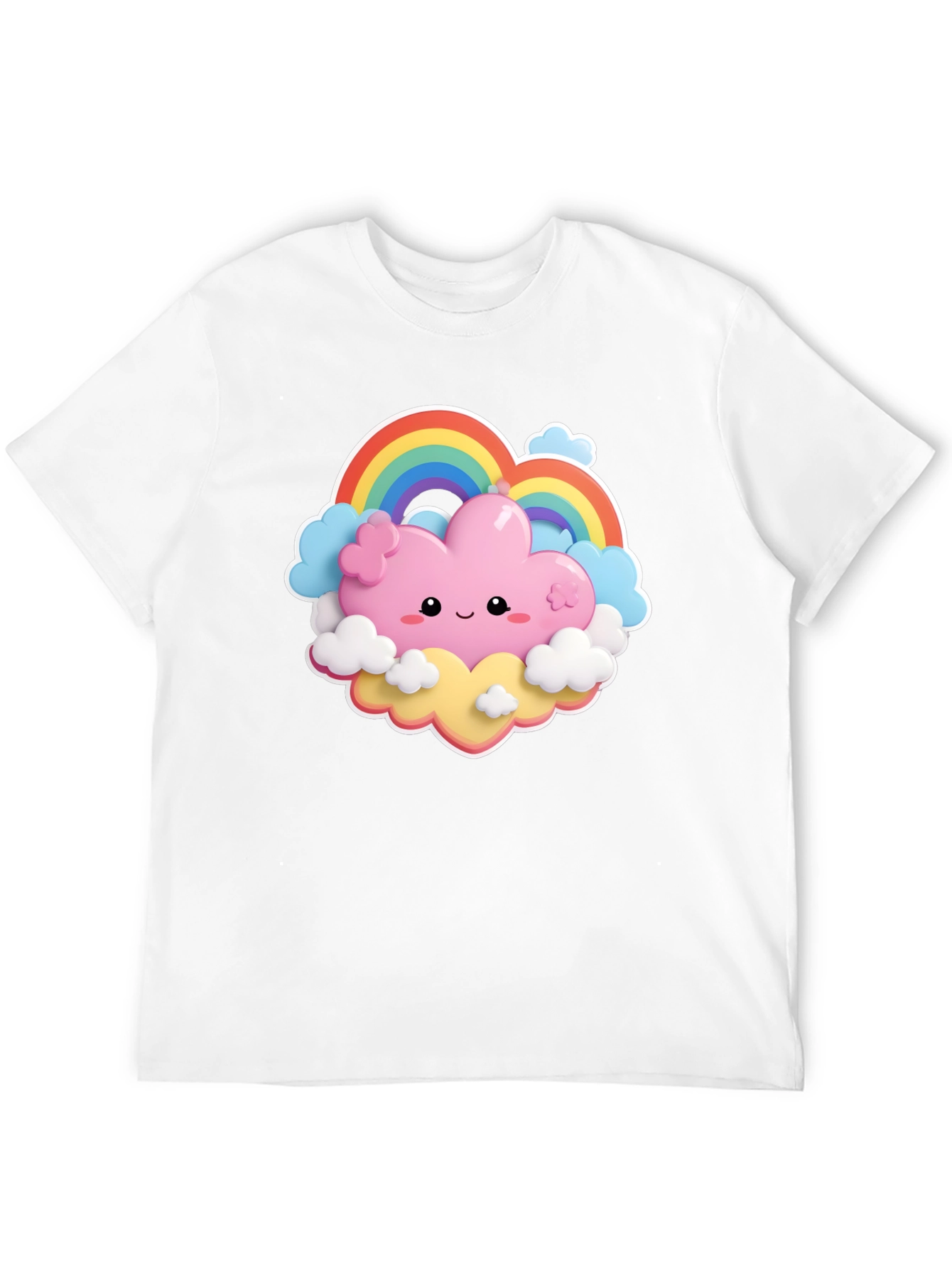 Kawaii Cloud Rainbow T-Shirt - Cute & Comfy