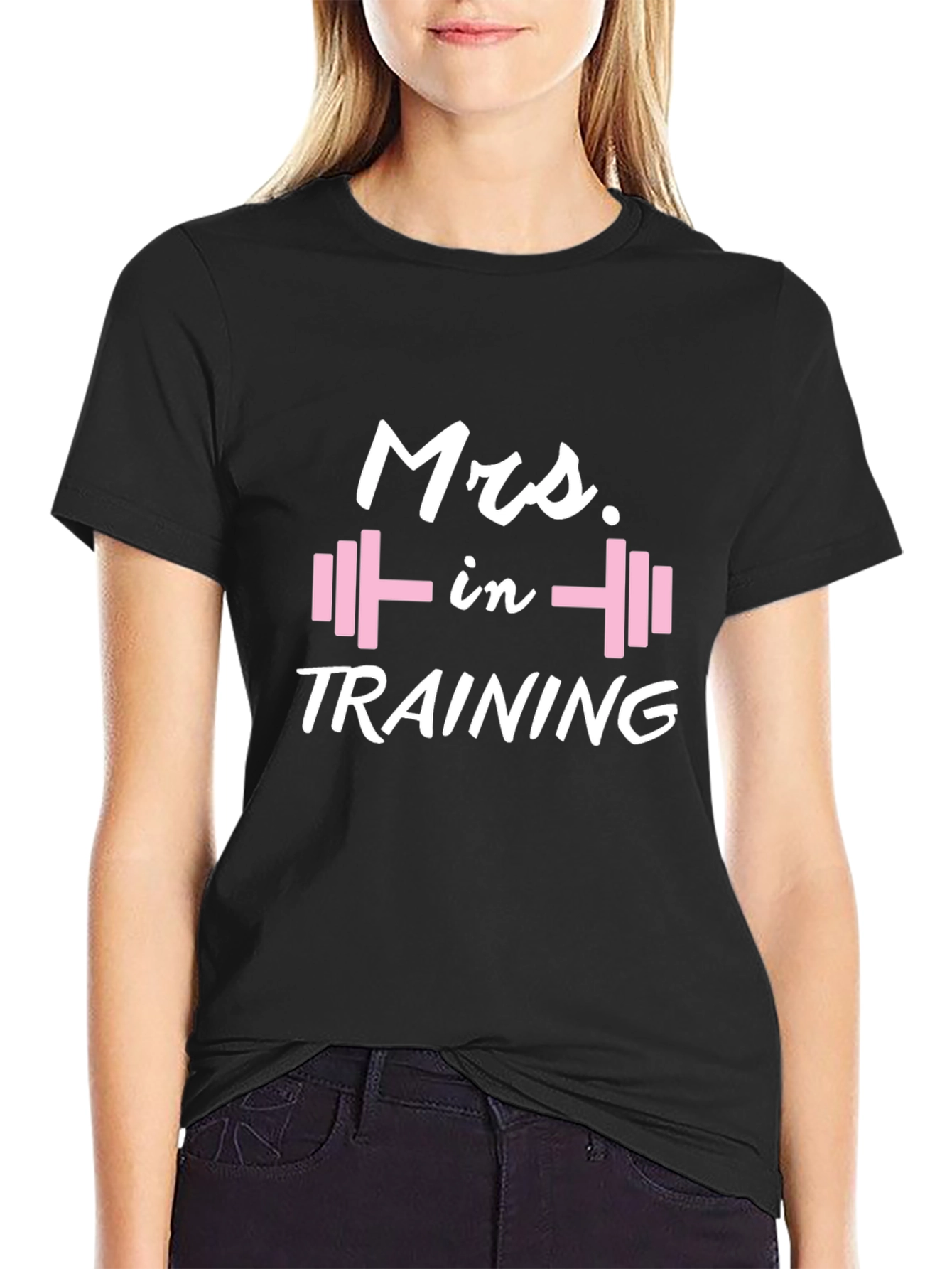 Mrs. In Training Black T-Shirt Fitness Gym Bride