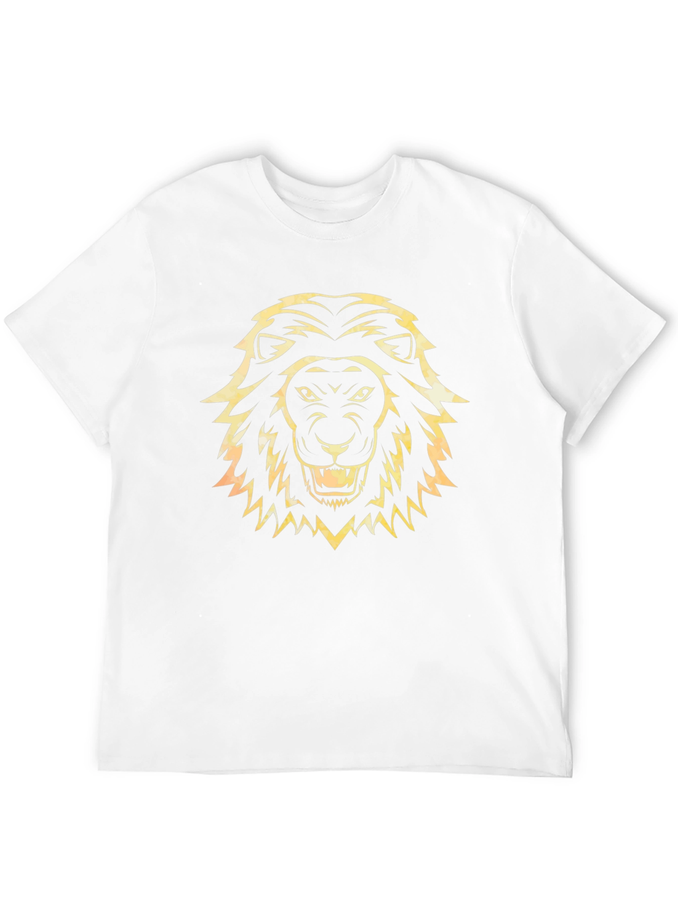 Lion Head Graphic Tee - Black Cotton T-Shirt