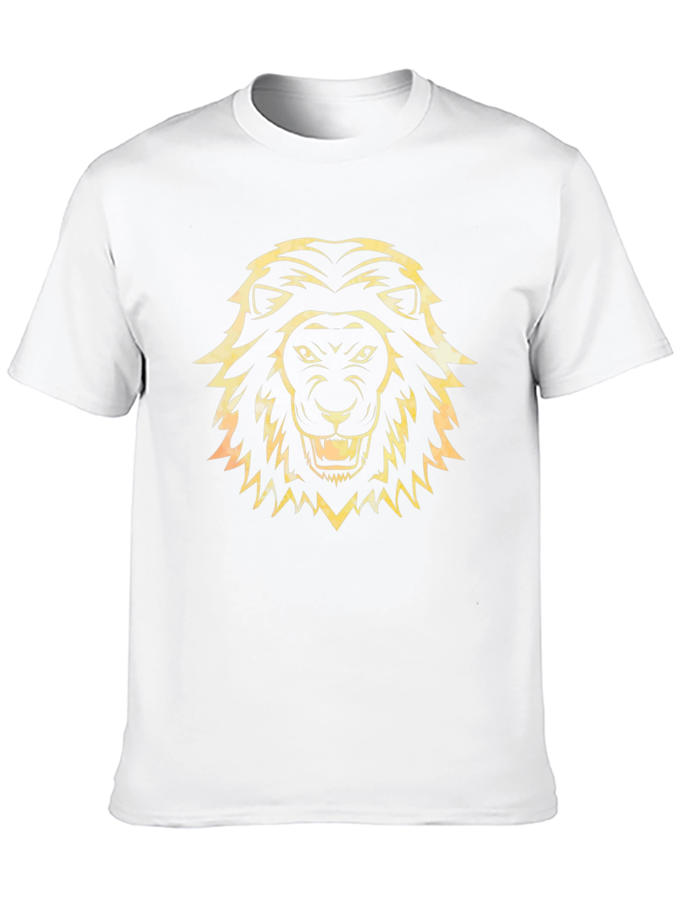 Lion Head Graphic Tee - Black Cotton T-Shirt