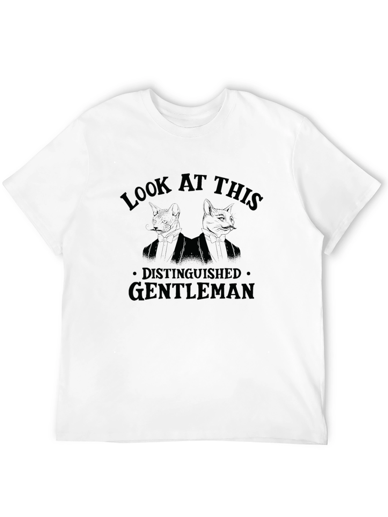 Distinguished Gentleman Cat Graphic Tee - Black
