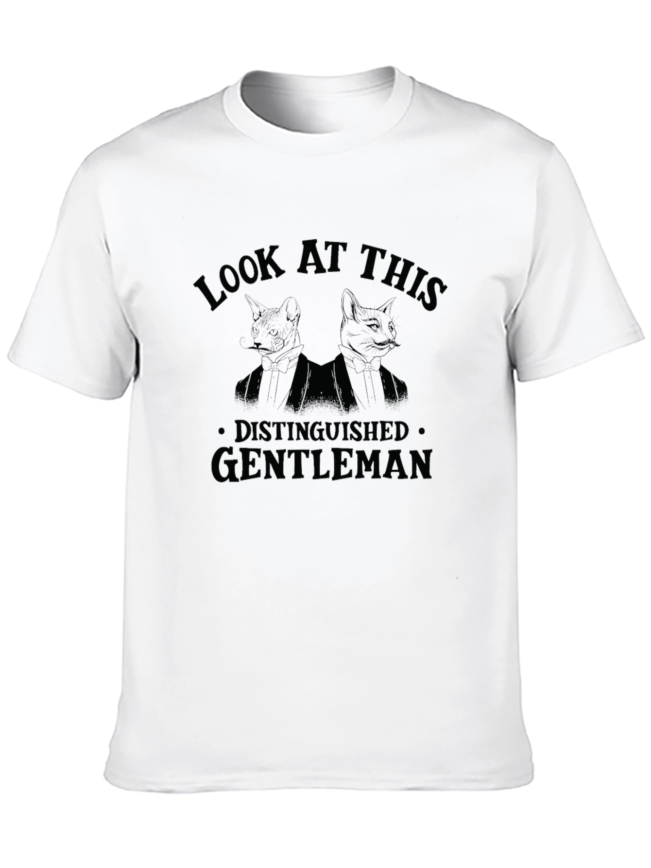 Distinguished Gentleman Cat Graphic Tee - Black
