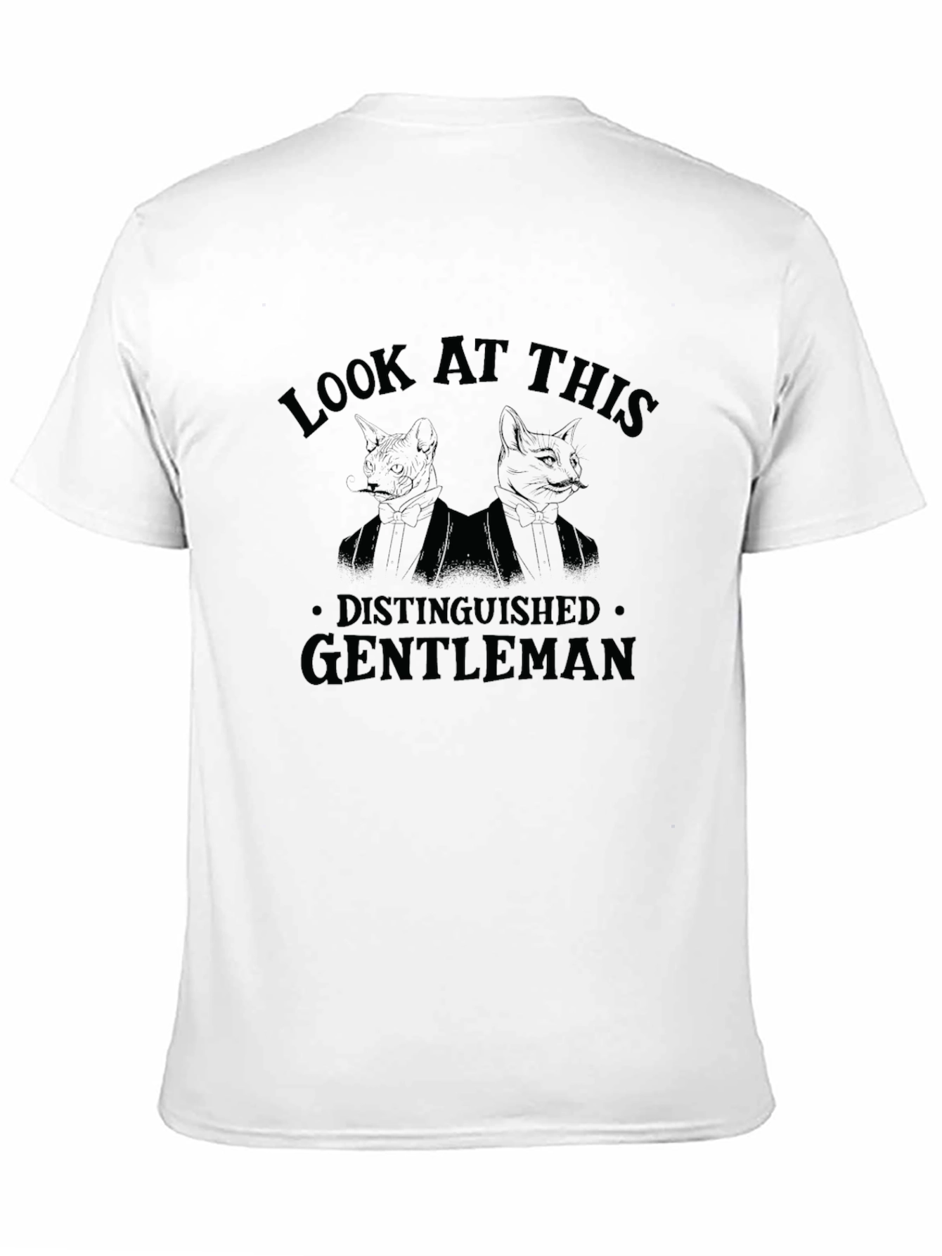 Distinguished Gentleman Cat Graphic Tee - Black