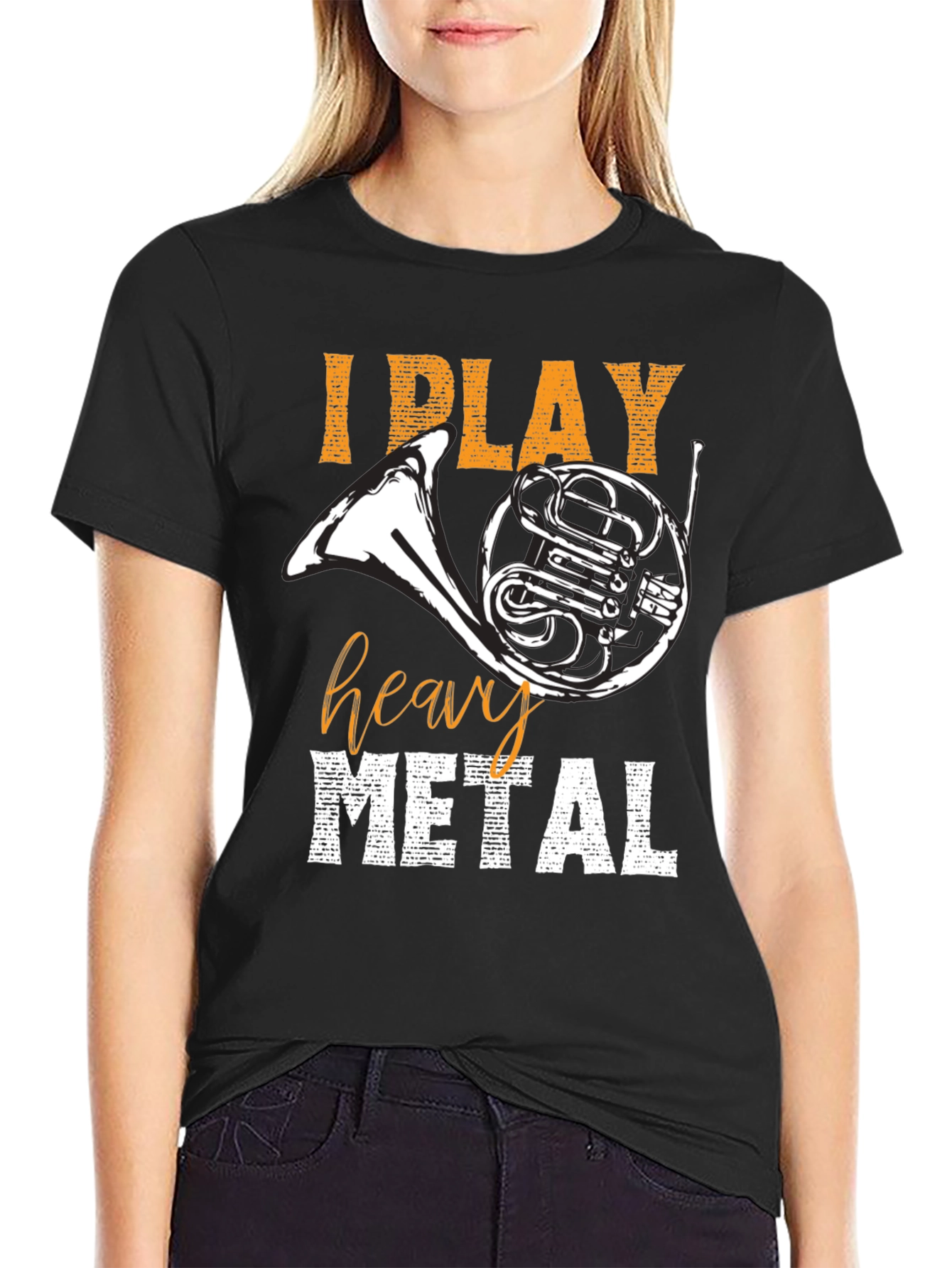 I Play Heavy Metal T-Shirt French Horn Tee