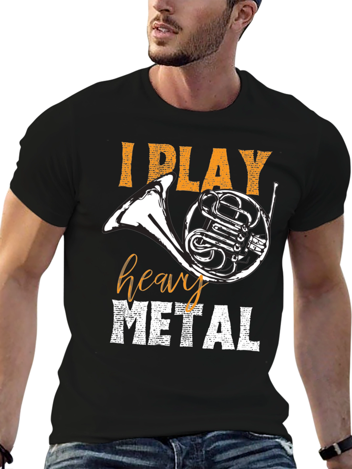 I Play Heavy Metal T-Shirt French Horn Tee