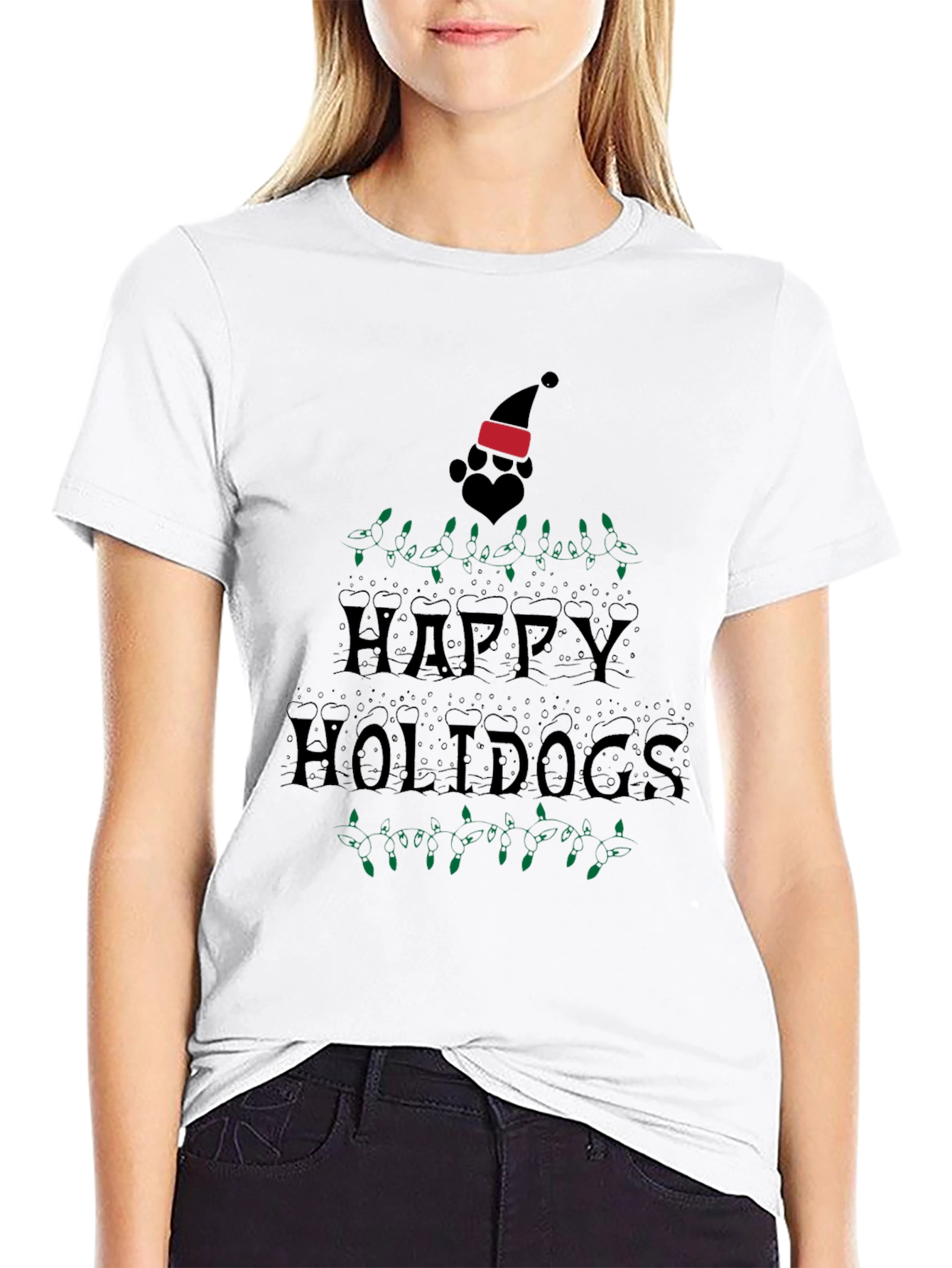 Happy Holidogs Black T-Shirt
