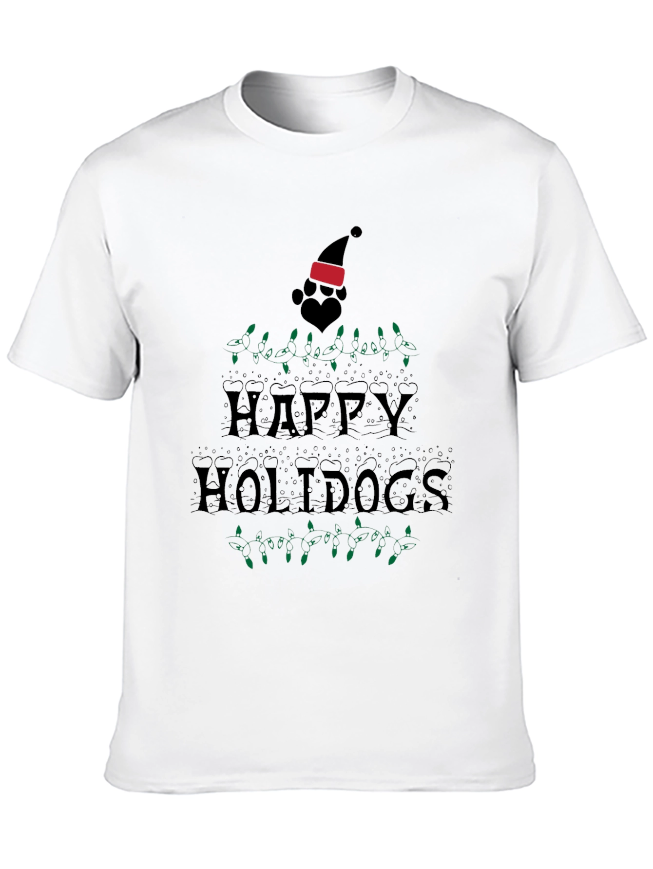 Happy Holidogs Black T-Shirt
